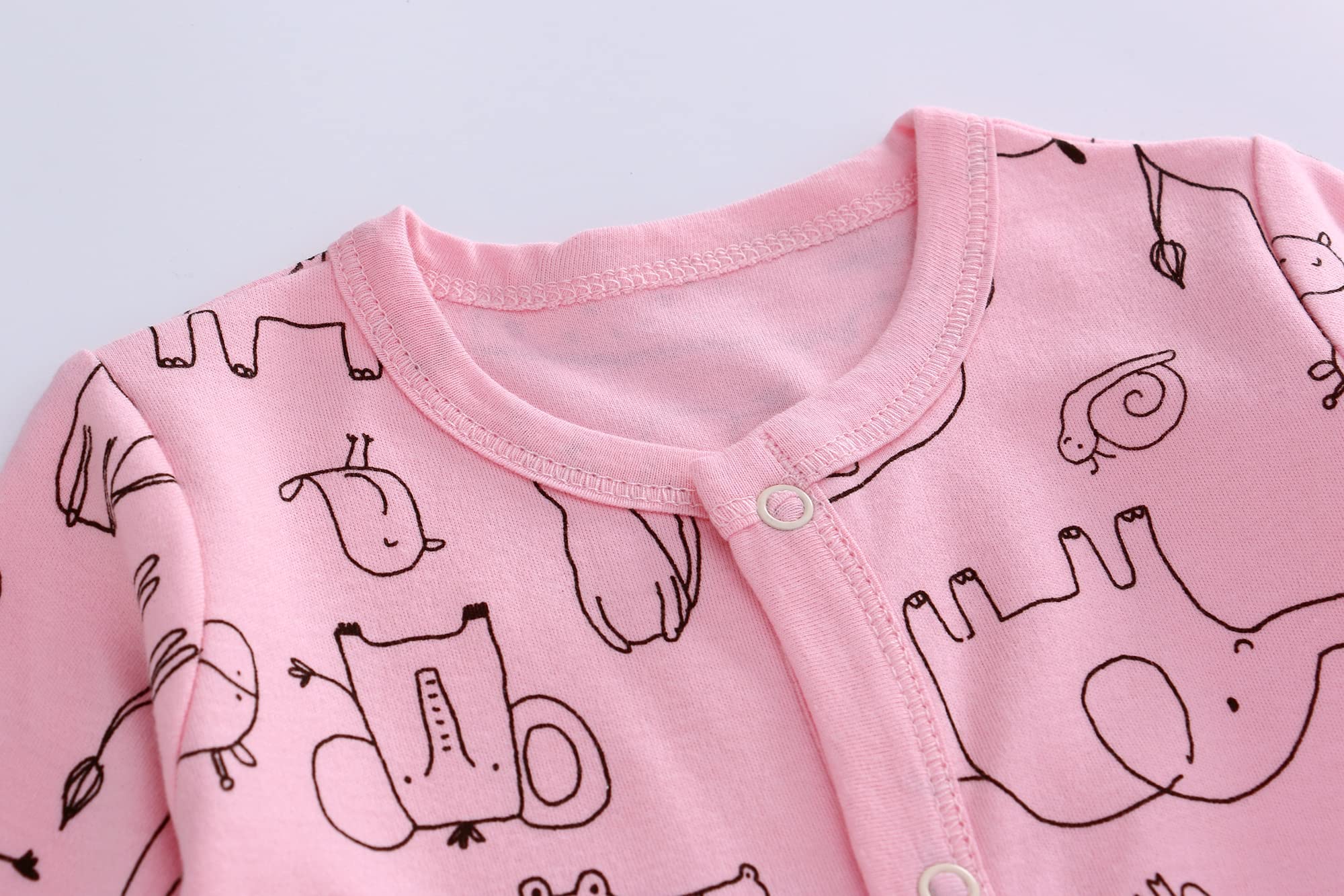 3 pièces bébé barboteuses bébé pyjama sac de couchage en coton avec pieds avec boutons Gr. 56 62 68 pour nouveau-né filles
