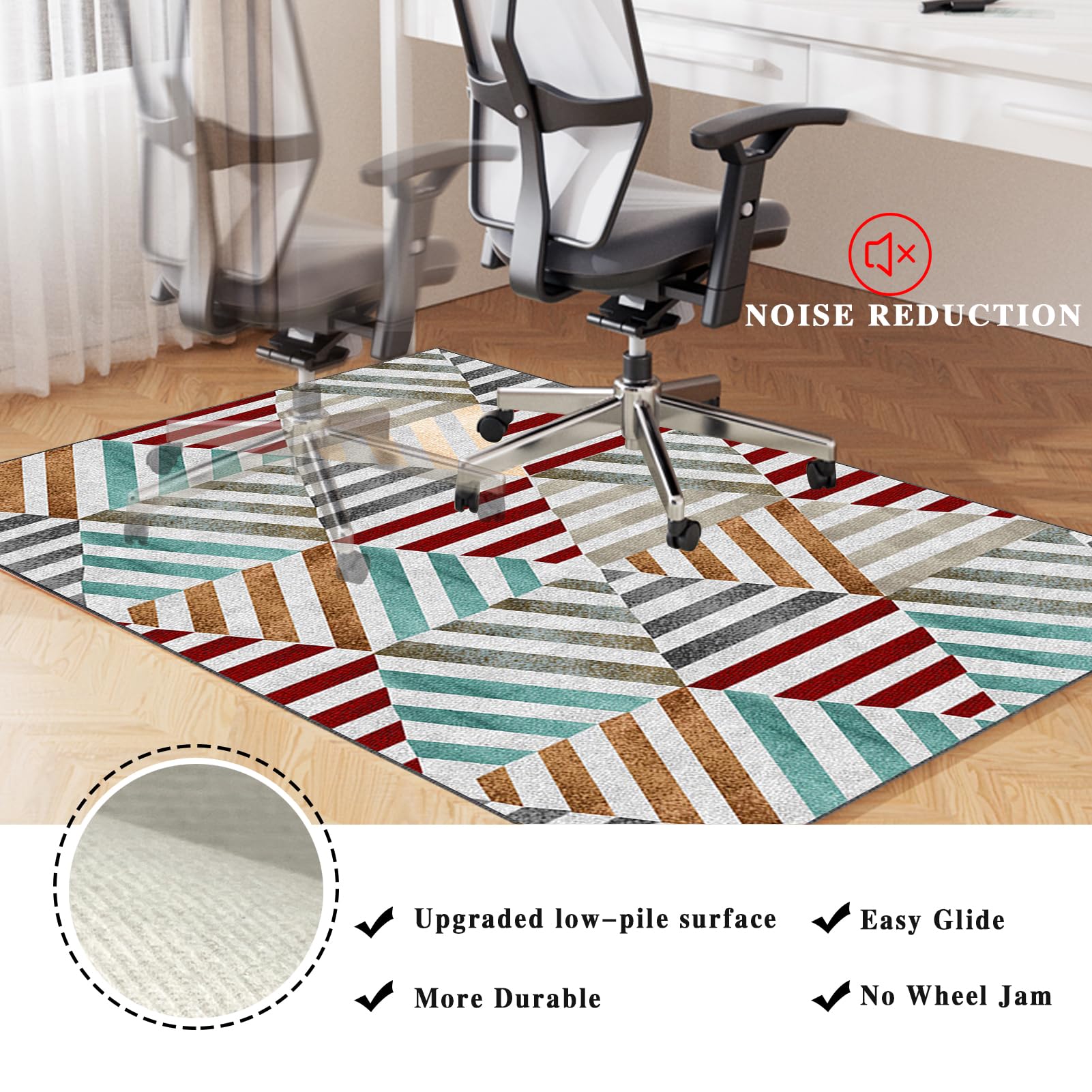 Tappeto Salvapavimento Per Sedia Gaming 100x120cm - Antiscivolo, Protettivo Per Parquet E Pavimenti Duri - Foto 4