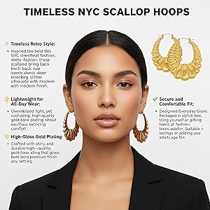 Amazon.com: Pnk Trend Gold Plated Hoop Earrings for Women – 2 Inch