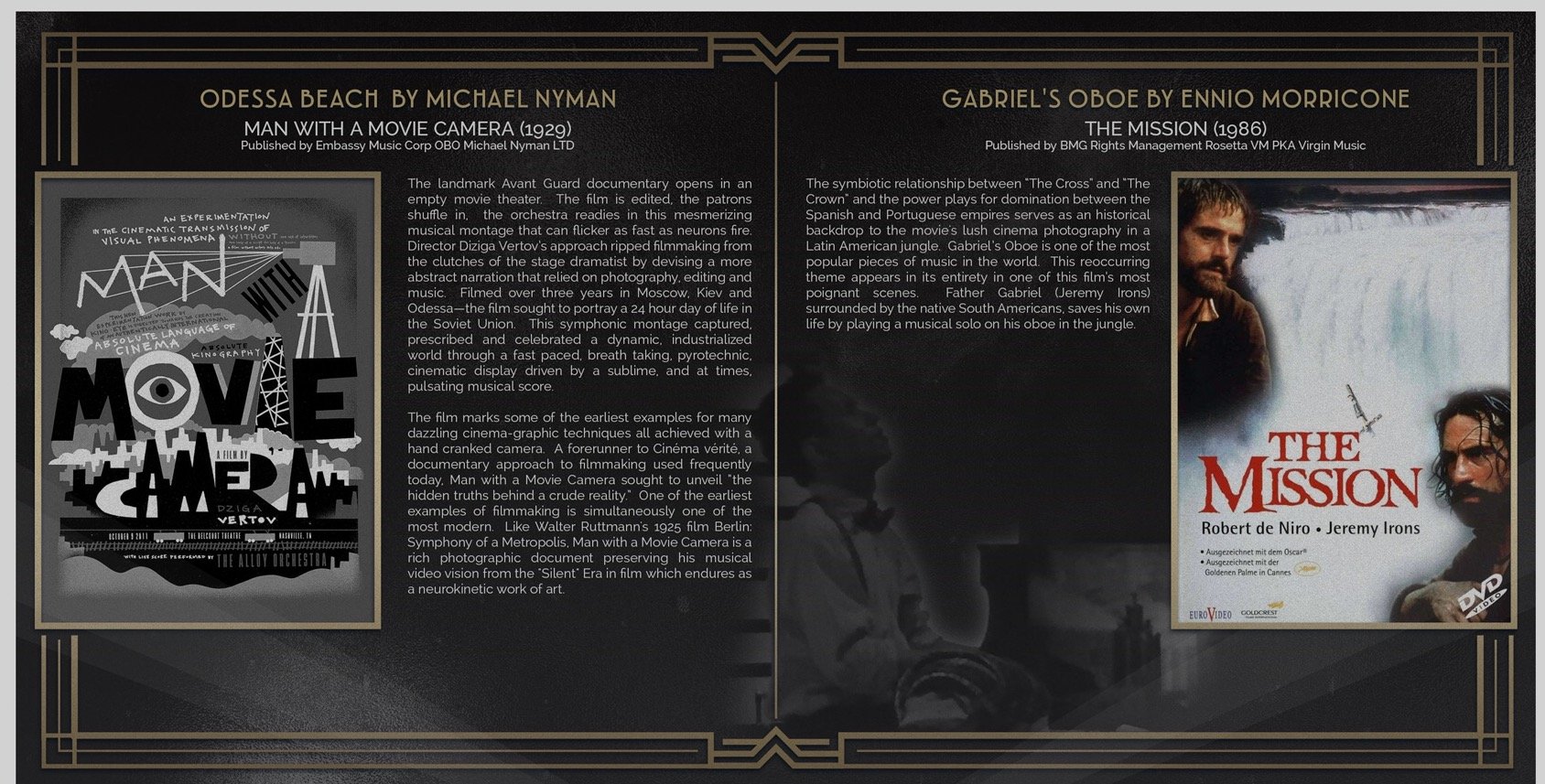 Johnoscar Cinema Paradiso A Night At The Movies JOHNOSCAR; Michael Nyman; John Williams, Edward Elgar, Rob Dougan,Clint Mansell, Leonard Bernstein, Richard Addinsell, Gottfried Huppertz