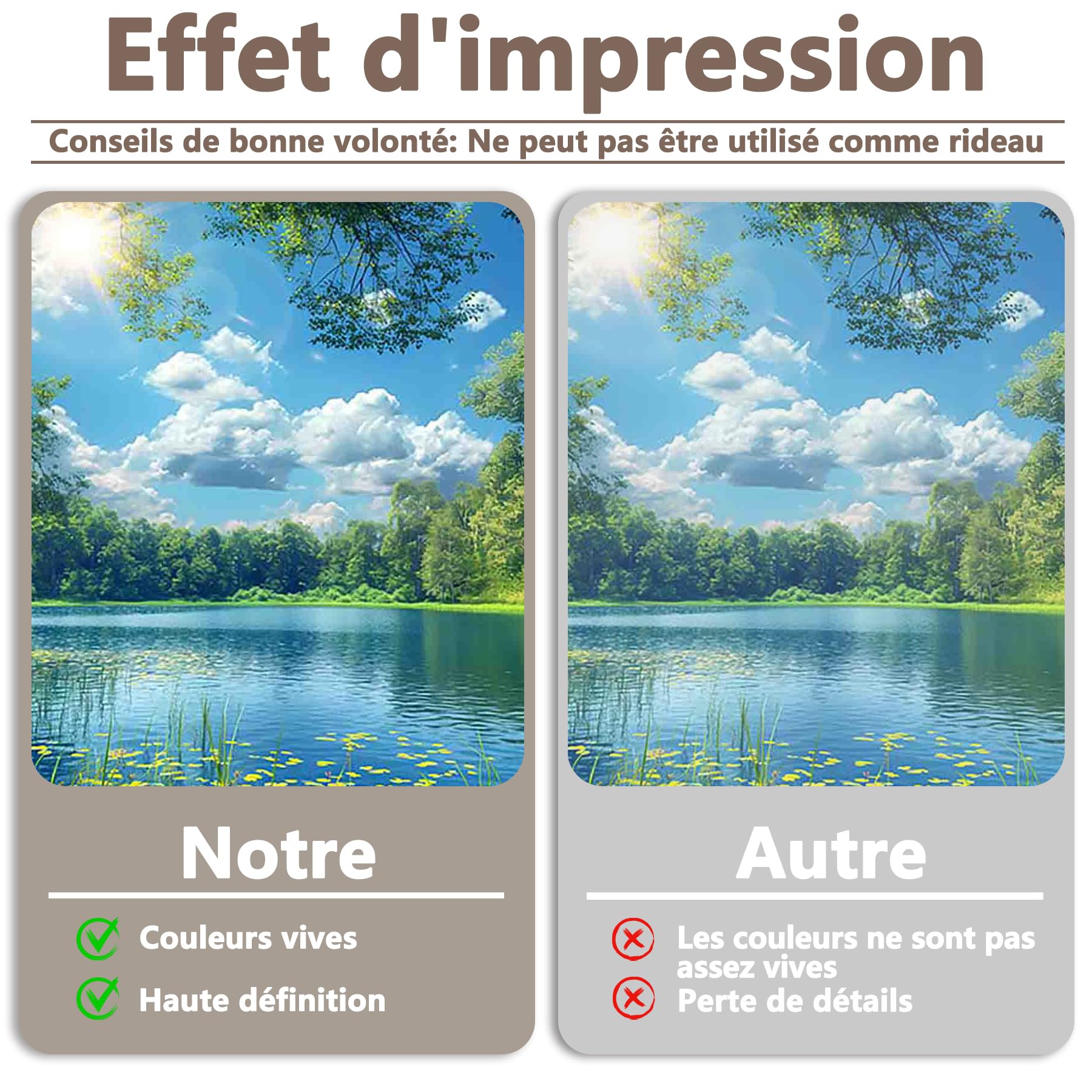 Luminora Tissu en Polyester 2,4 x 1,8 m Toile de Fond en Tissu Paysage Naturel, forêt, lac, Soleil, Ciel, extérieur, Voyage, randonnée, Camping, décorations de fête, bannière Photo de Vacances