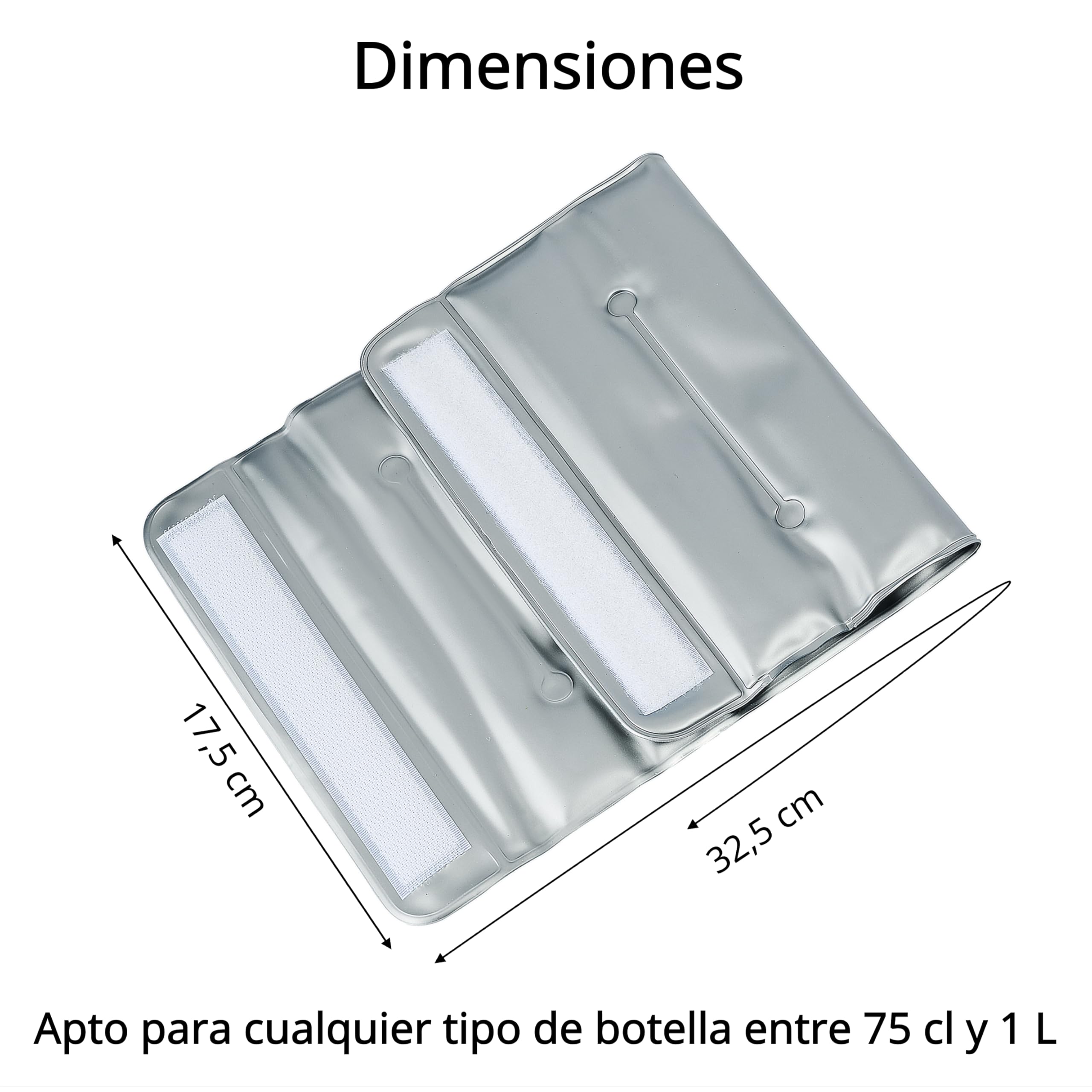 Enfriador de Botellas de Vino Gris con Cierre de Velcro | Incluye Escanciador Antigoteo Acero Inoxidable | Regalos Originales para Hombre | Accesorios para Vino | Ideal Champagne, Cava y Blanco