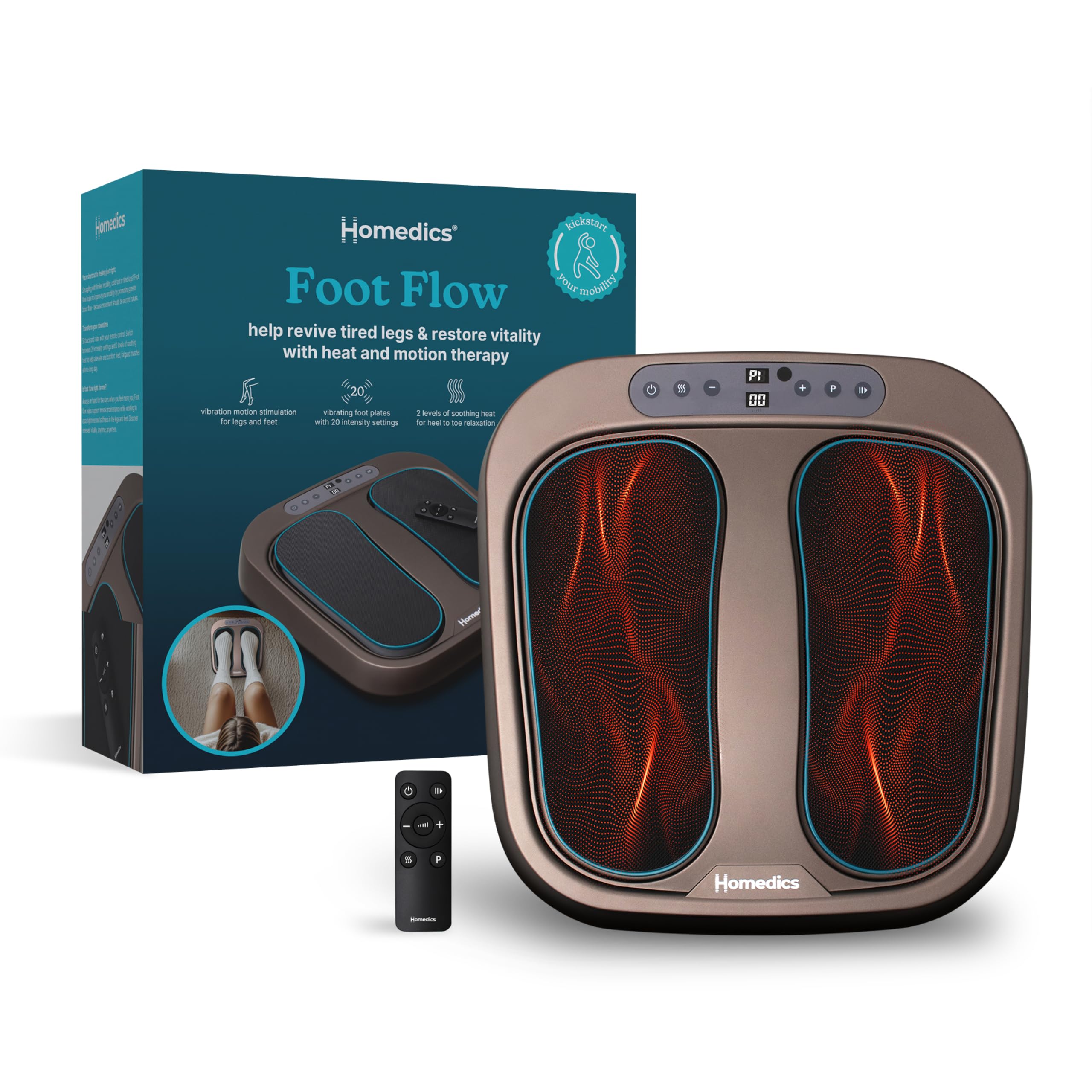 Homedics Foot Flow Mobility Booster Masajeador de Vibración