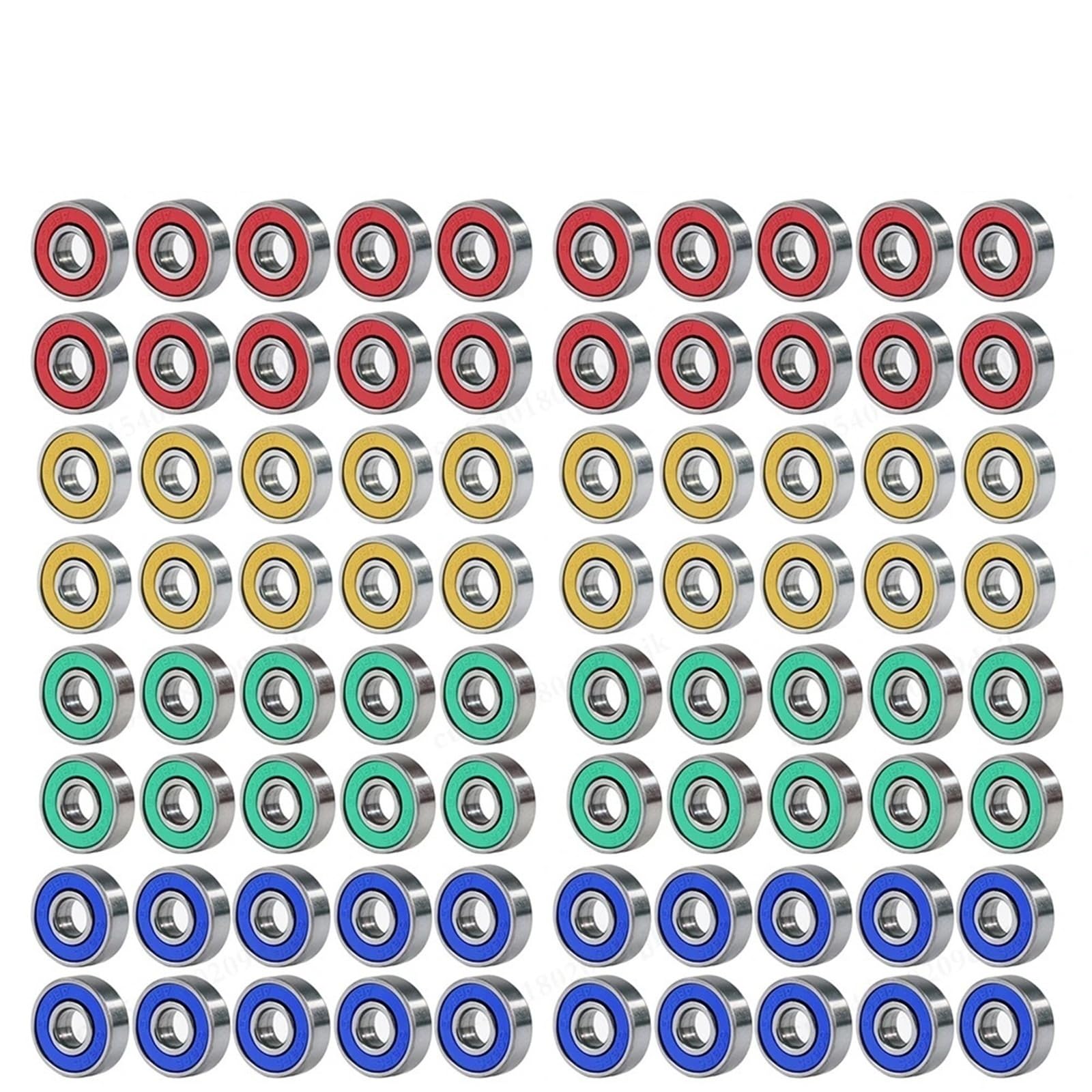 10-100 szt. 608RS łożysko kulkowe zwykłe 8 x 22 x 7 mm podwójnie ekranowane miniaturowe łożyska ze stali wysokowęglowej jednorzędowe 608RS ABEC-9 (zielone, 30 szt.)