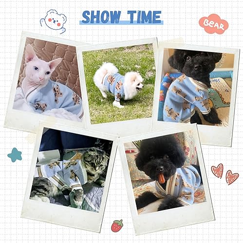 Miniatura 6 de ABRRLO Suéteres para perros pequeños, lindos cárdigans de oso para perros, ropa para perros pequeños y medianos, niños, niñas, cachorros, gatos,