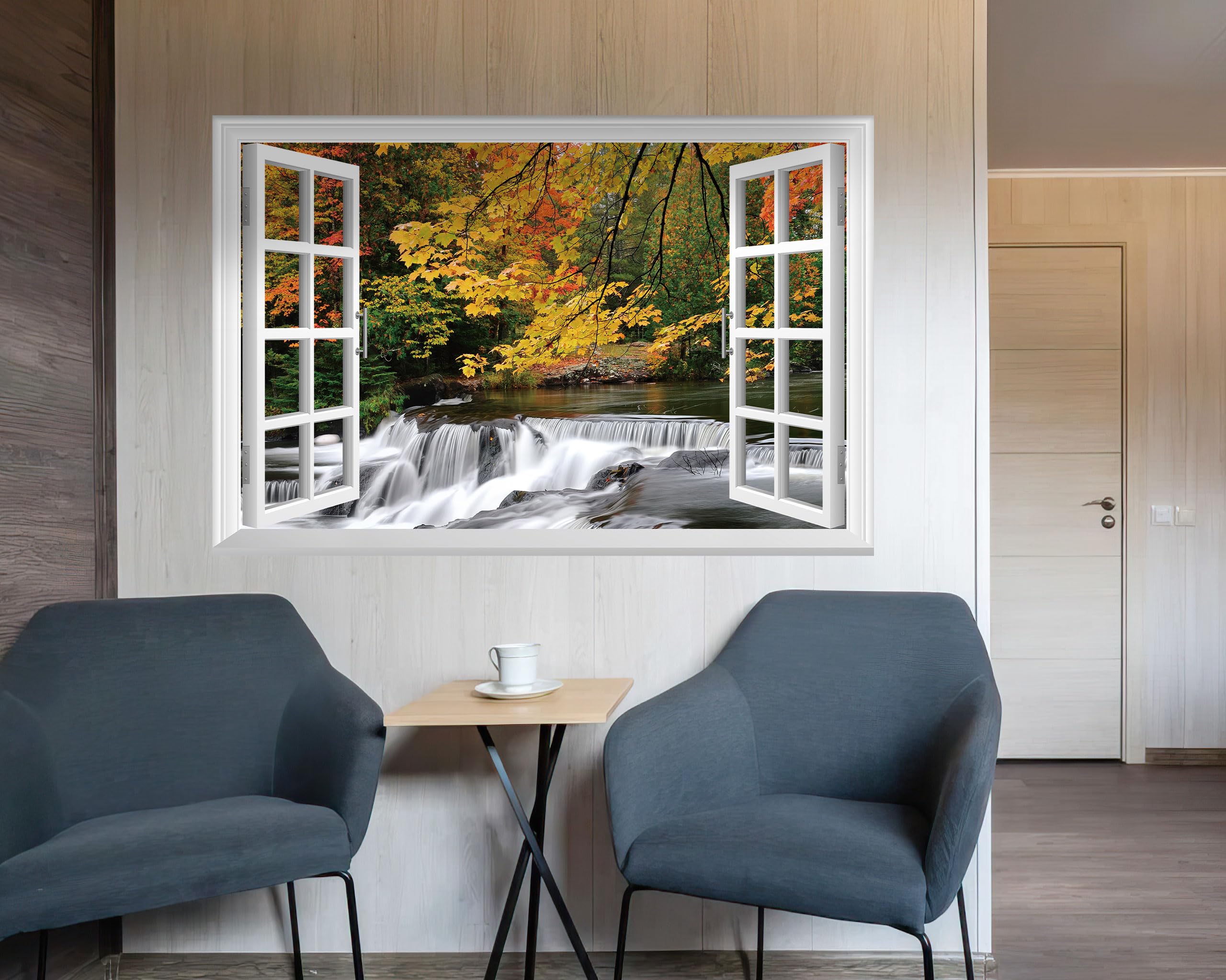 Stickers Porte Poster Scène De Neige De La Forêt Blanche 77 X 200 Cm 3D Papier Peint Porte Trompe L'Oeil Pour Salon Chambre Décoration De La Maison Stickers Muraux Imperméable Stickers Amo