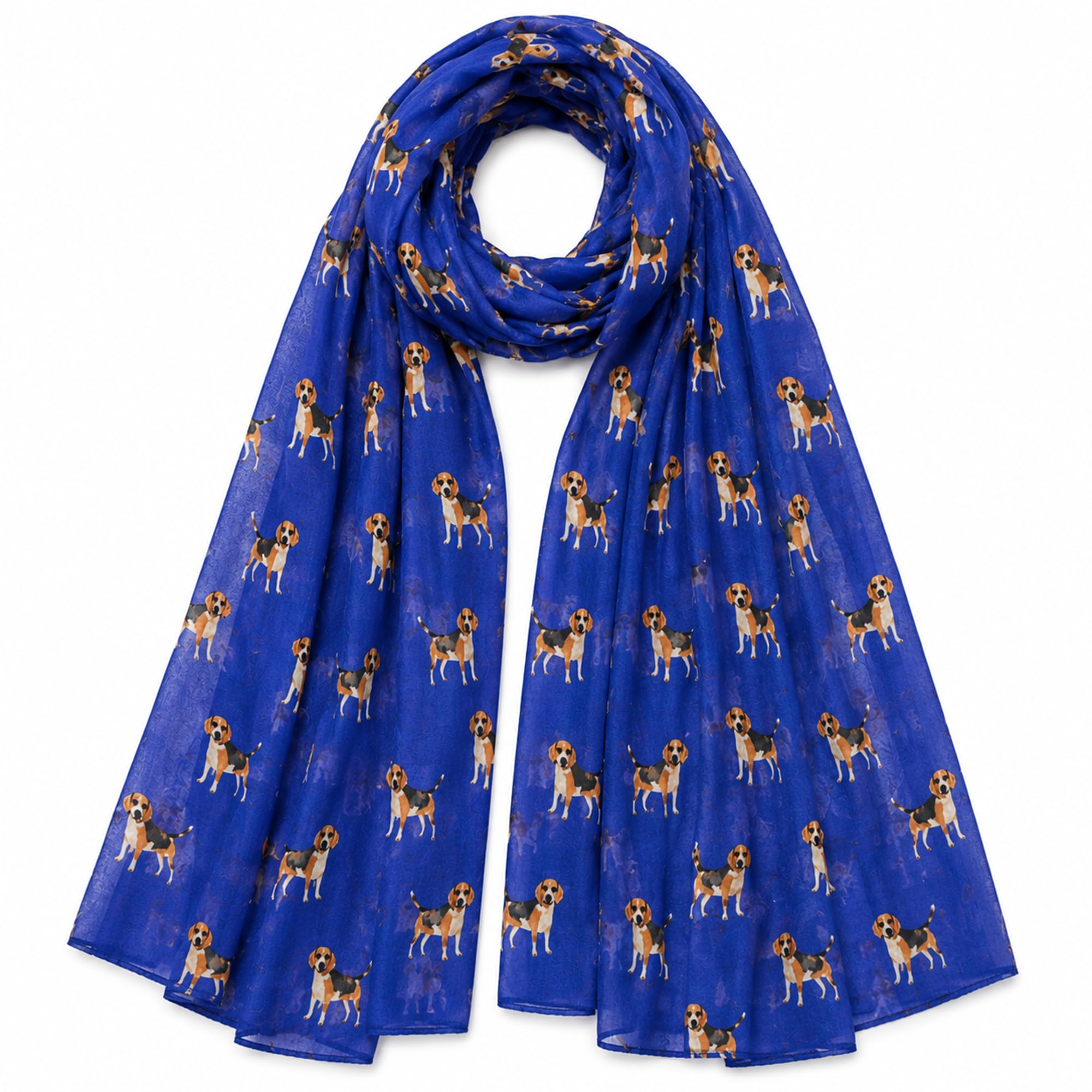Furever Gifts Women's Blue Beagle Dog Scarf 180Cm X 90Cm Lightweight 1 Piece