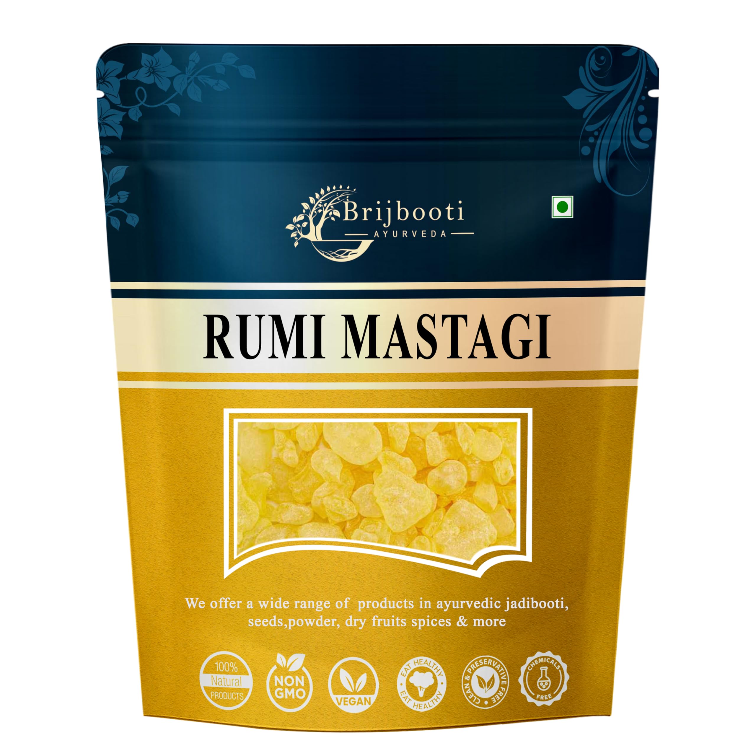 Birju Mahavir RUMI MASTAGI - MASTIC GUM - PISTACIA LENTISCUS, Multi-colored, 10 gram
