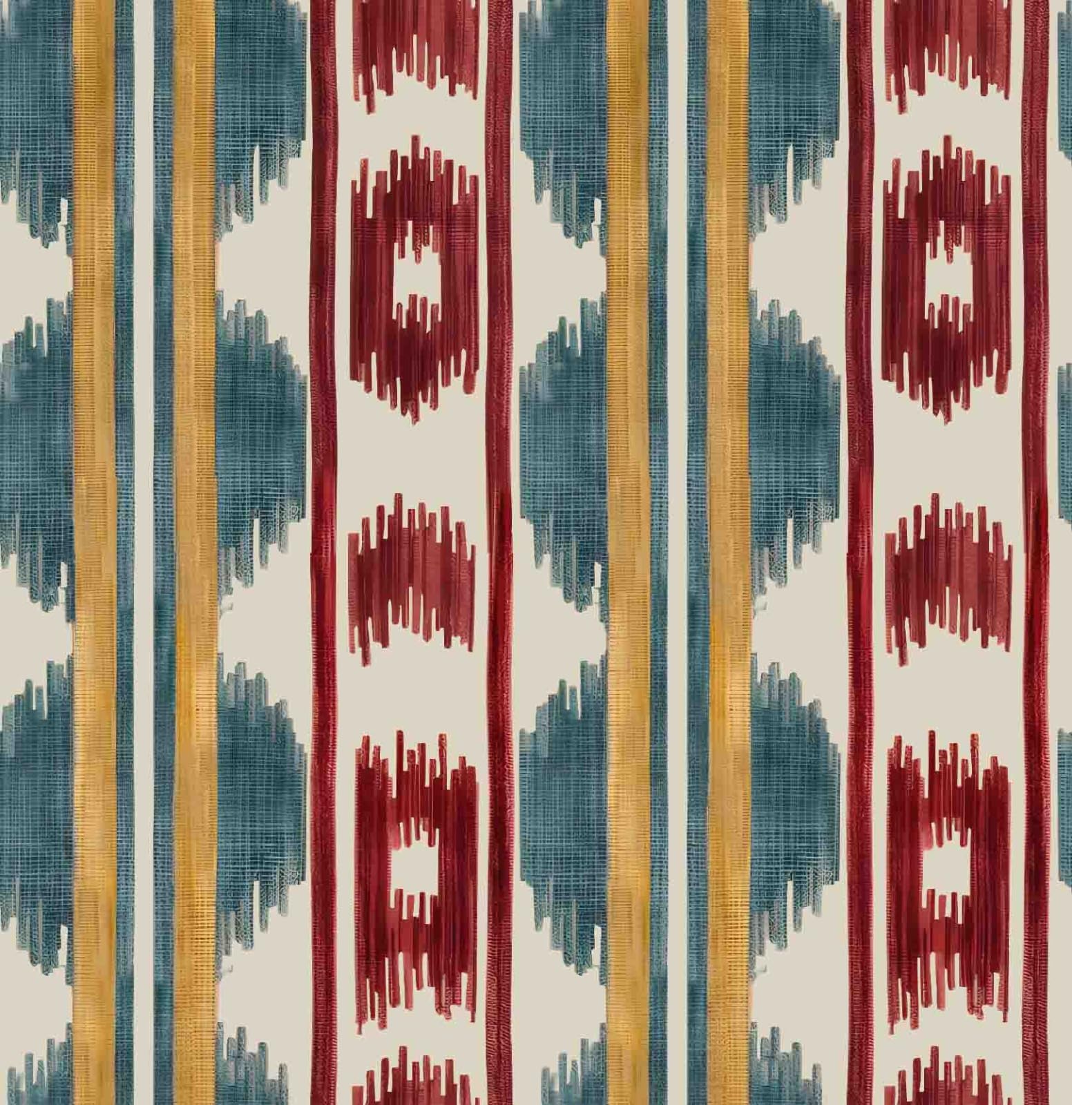 NK Textiles Ikat Striped Print Cotton Blend Unstitched Fabric for Kurti, Gowns, Palazzo etc, 2 Meters, 2.5 Meters, 3 Meters, 5 Meters, Premium Dress Making Material (4 Colors)-image-25