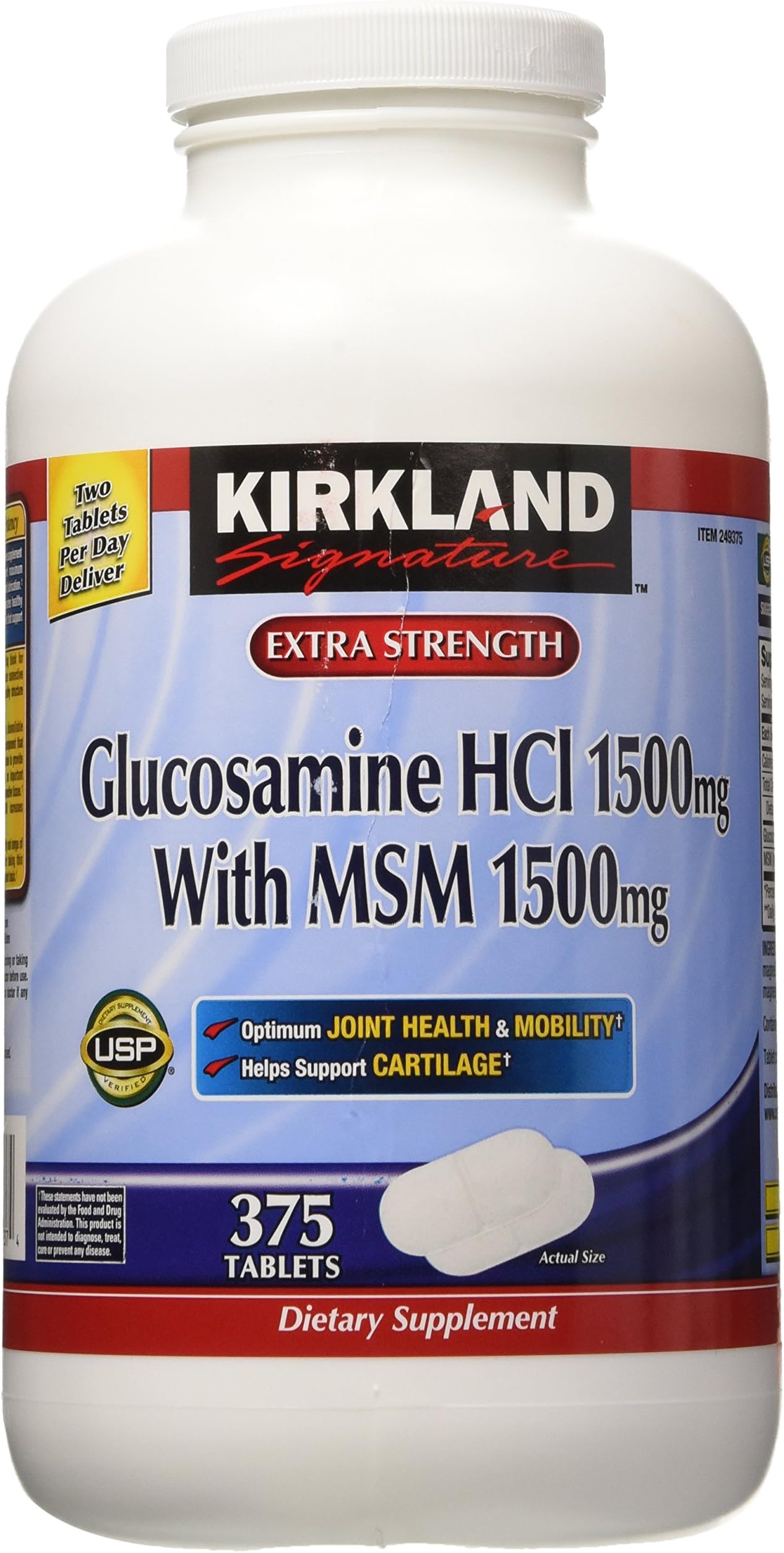 Kirkland Signature Glucosamine with MSM, 375 Tablets (2