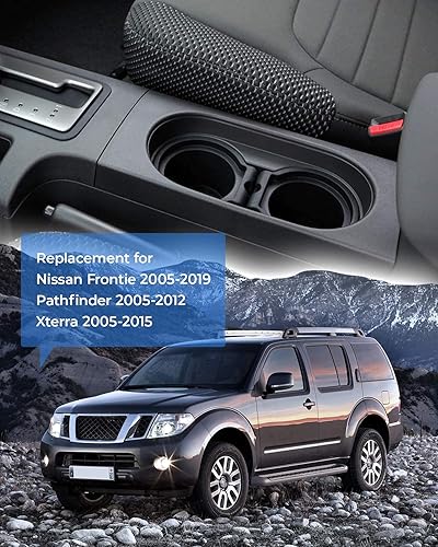 Miniatura 3 de JOYTUTUS Paquete de 2 portavasos, repuesto compatible con Frontier 2005-2019 Pathfinder Central Console Cup Holder Insert 2005-2012 Xterra 2005-2015