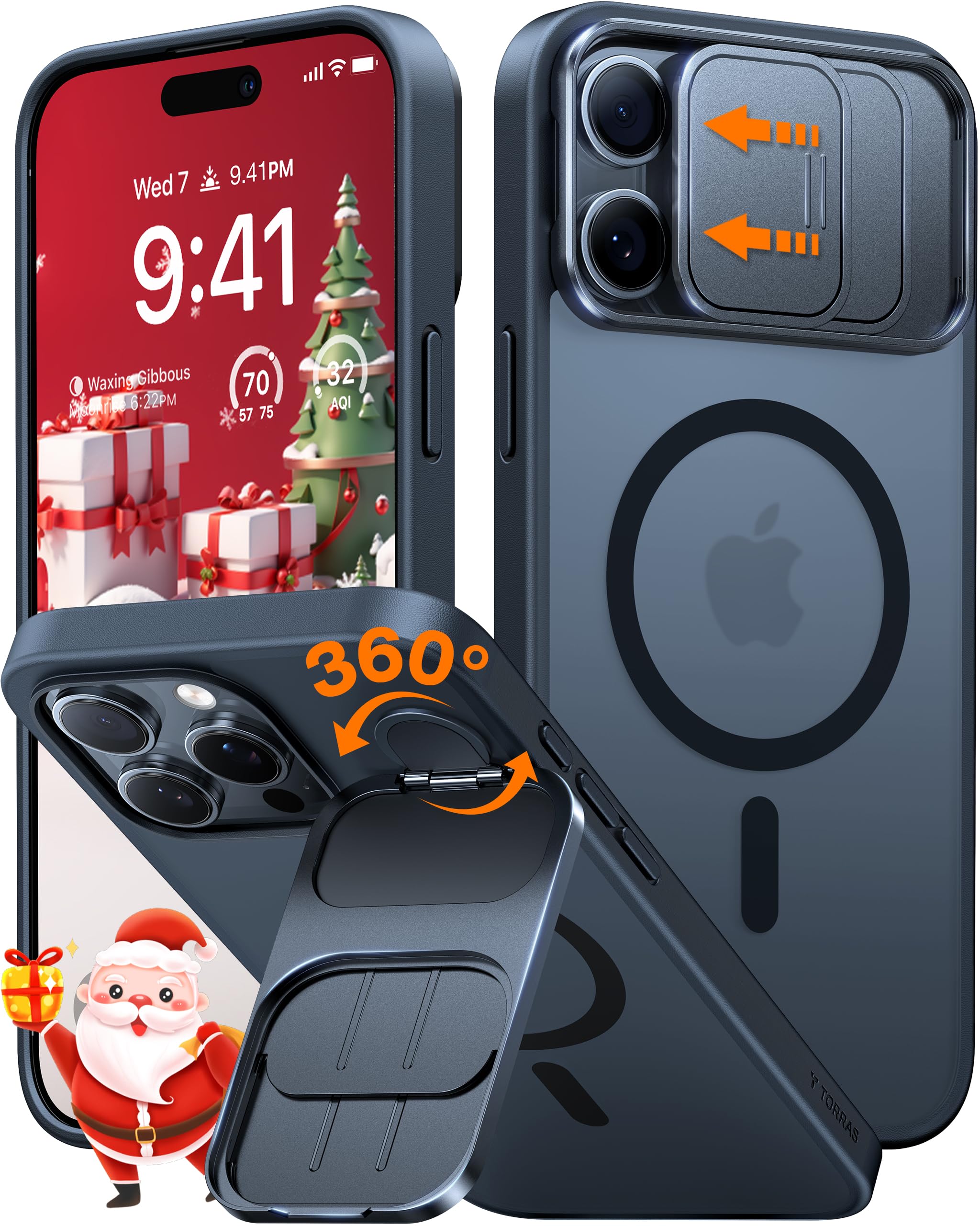 Amazon.com: TORRAS for iPhone 16 Pro Max Case with Slide Camera