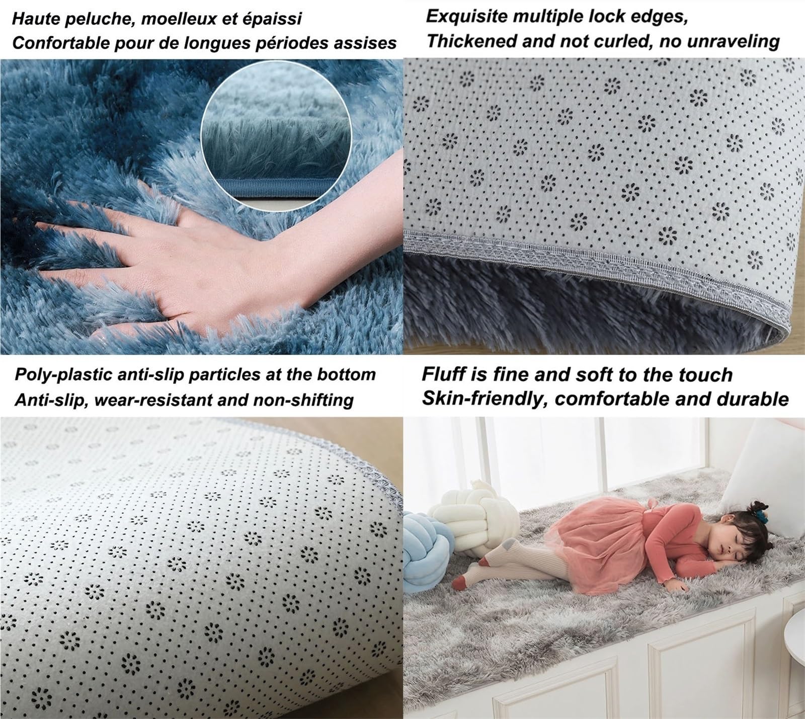 Tappeto Salotto Peloso Morbido, Tappeto Camera da Letto Pelo Lungo Moderno, Lavabile in Lavatrice Antiscivolo, Tappeto Cameretta Shaggy rug Soggiorno Scendiletto(V,200 x 300 cm)