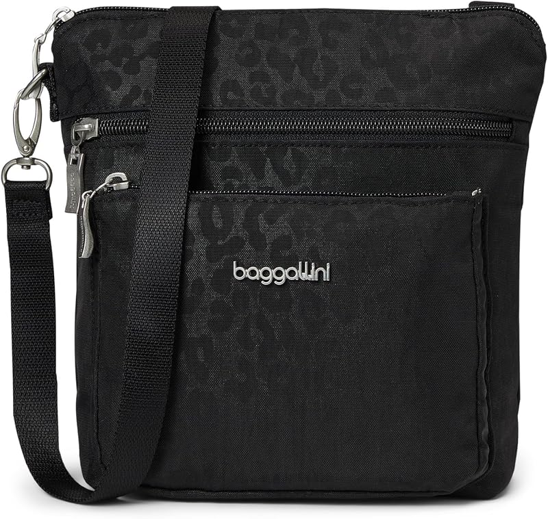 Baggallini Bolso bandolera de bolsillo moderno para mujer, bolso de 8,5 x 8,5 pulgadas con RFID, ligero resistente al agua