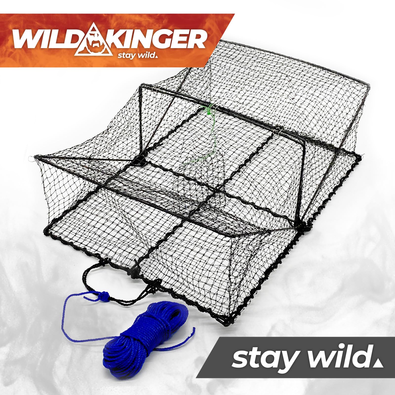 WILDKINGER Krebskorb Pirat Krebsreuse Krebsfalle Fish Crab Cray Trap Köder Korb Krabben