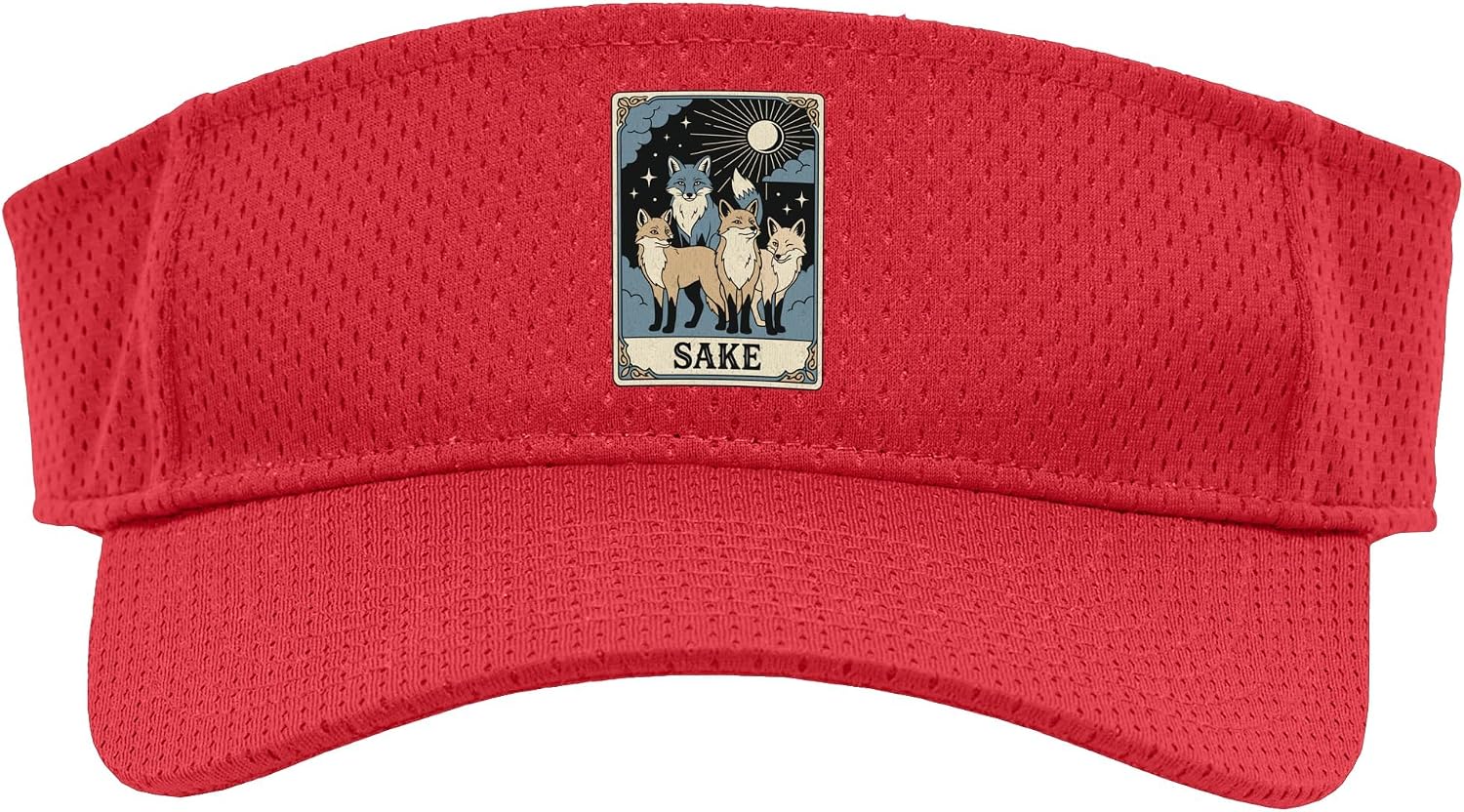 4 Fox Sake Tarot Card Four Foxes Funny Cute Sport Sun Visor