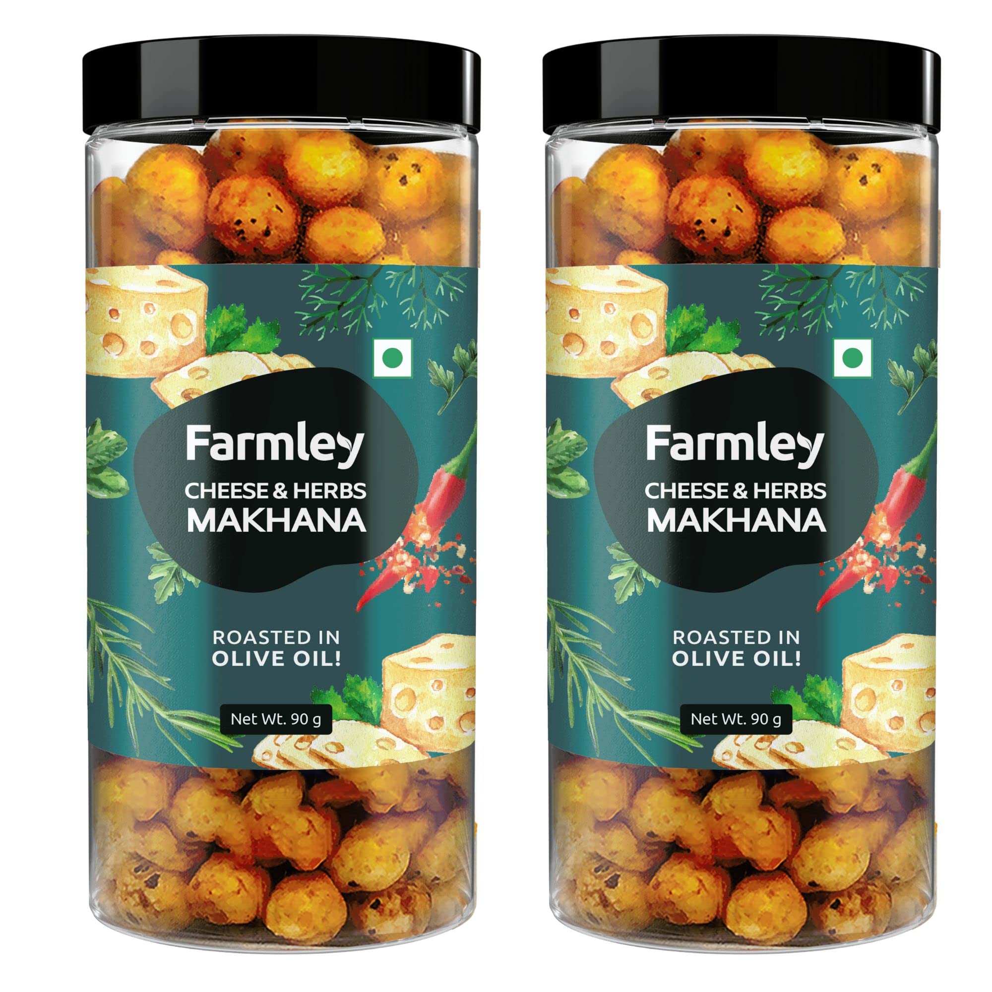 Farmley Roasted Cheese & Herbs Makhana- Roasted In Olive Oil 166 gram (Pack of 2, Each 83g) (B0C5TBCHNH) Amazon Price History, Amazon Price Tracker