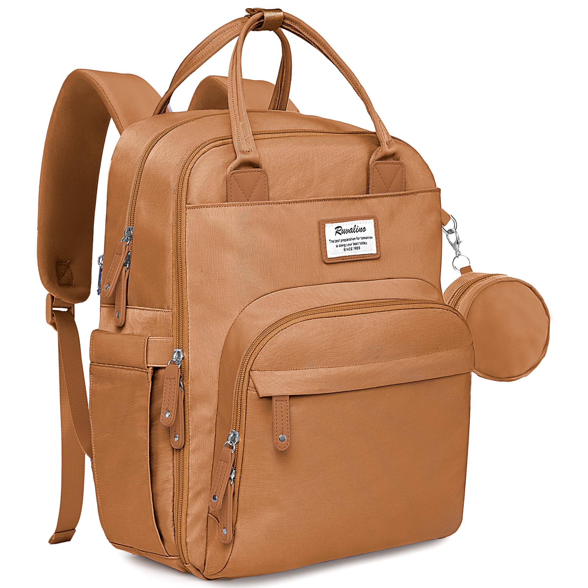 RUVALINO Diaper Bag Backpack-Multifunction Baby Travel Bag with Changing pad, Insulated Bottle Holders & Pacifier Case, Large Capacity, Waterproof,