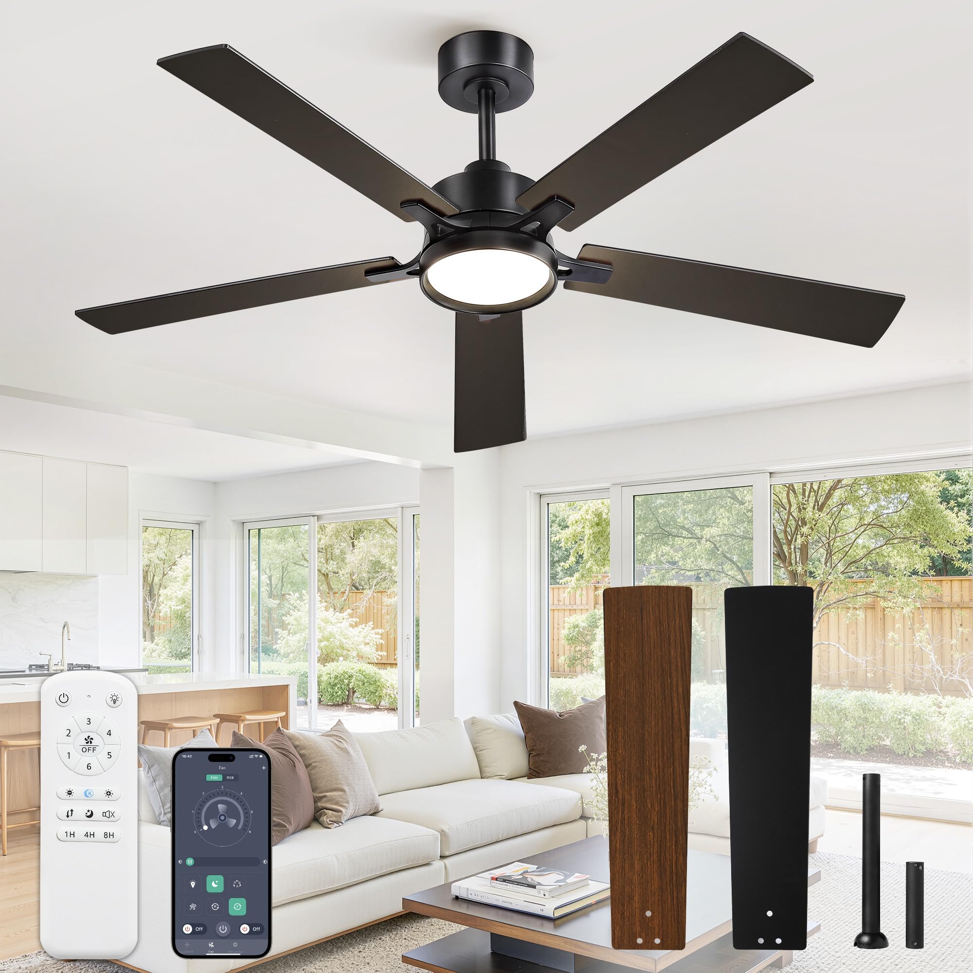 Glowivia 52 Inch Ceiling Fan
