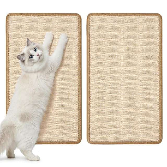 Gimars Pack de 2 Alfombra Rascador para Gatos de Sisal, 50x30cm Rascador Gato Natural