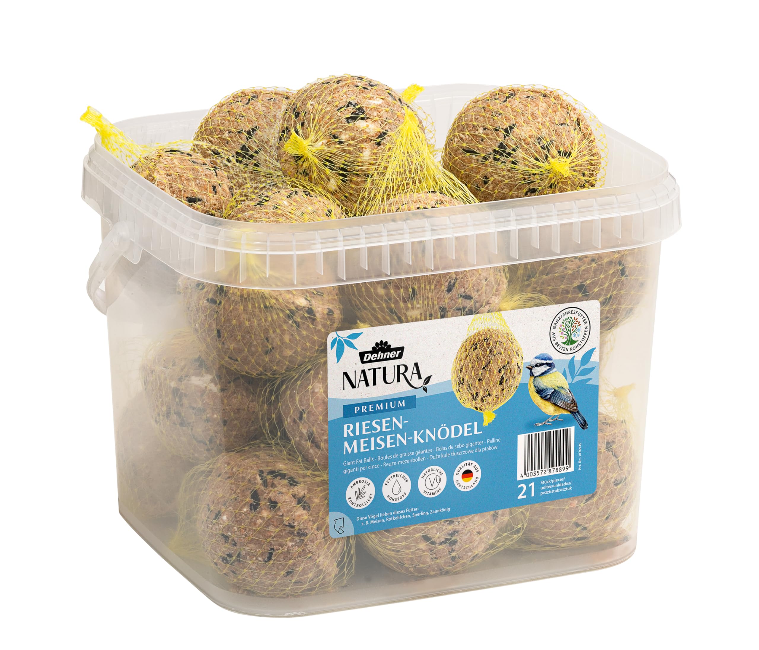 Dehner Natura Premium Palline Di Mangime Per Uccelli Selvatici - 21 Pezzi, 5,25 Kg, Con Sego - Foto 11