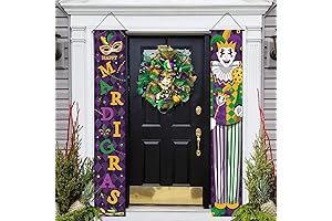 Mardi Gras Door Banner Porch Signs Decoration