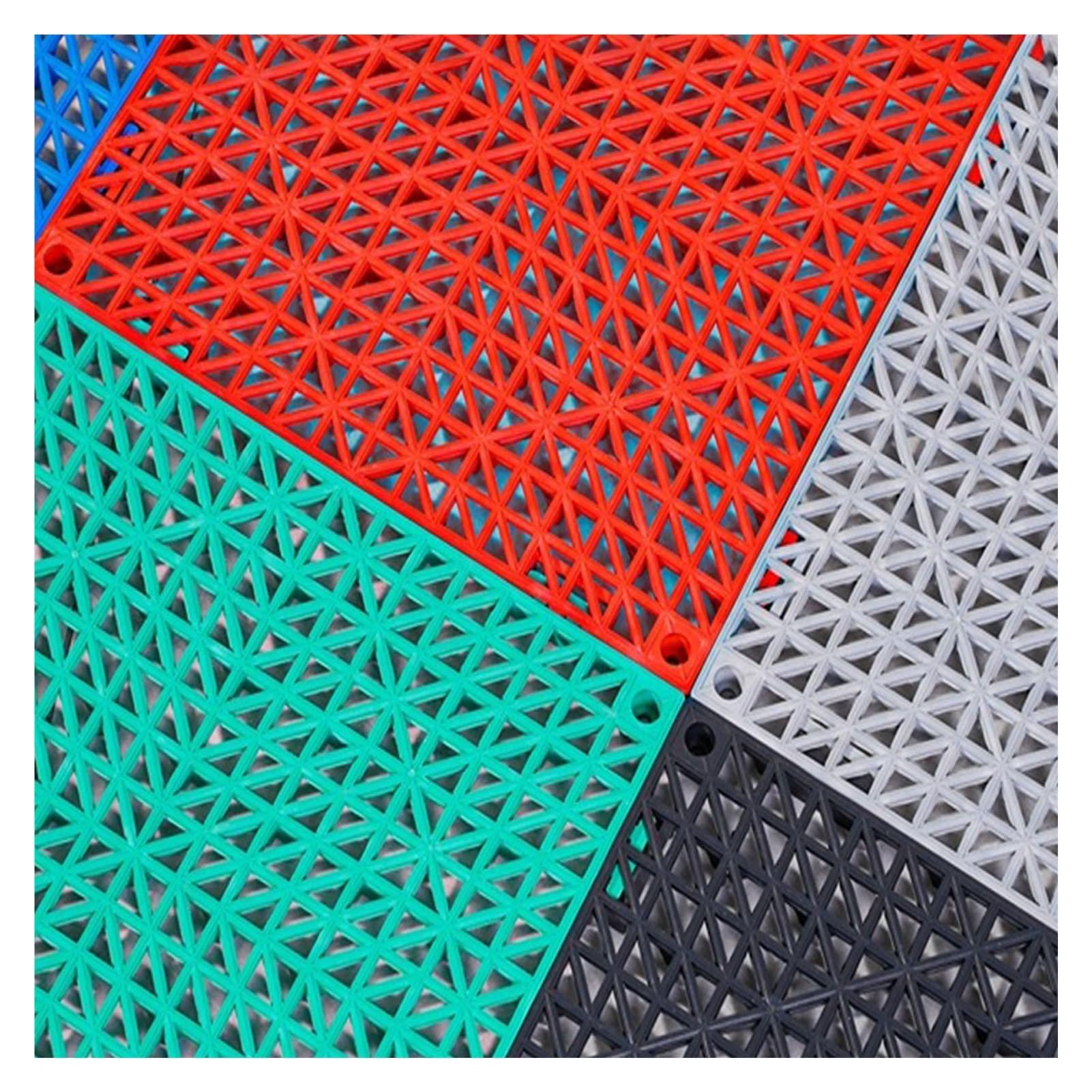 Bodenschutzmatte Fitness Mehrere Farbkombinationen Grounding Mat Kunststoff Drainage Bodenfliesen Duschraum, Saunaraum(60pieces)