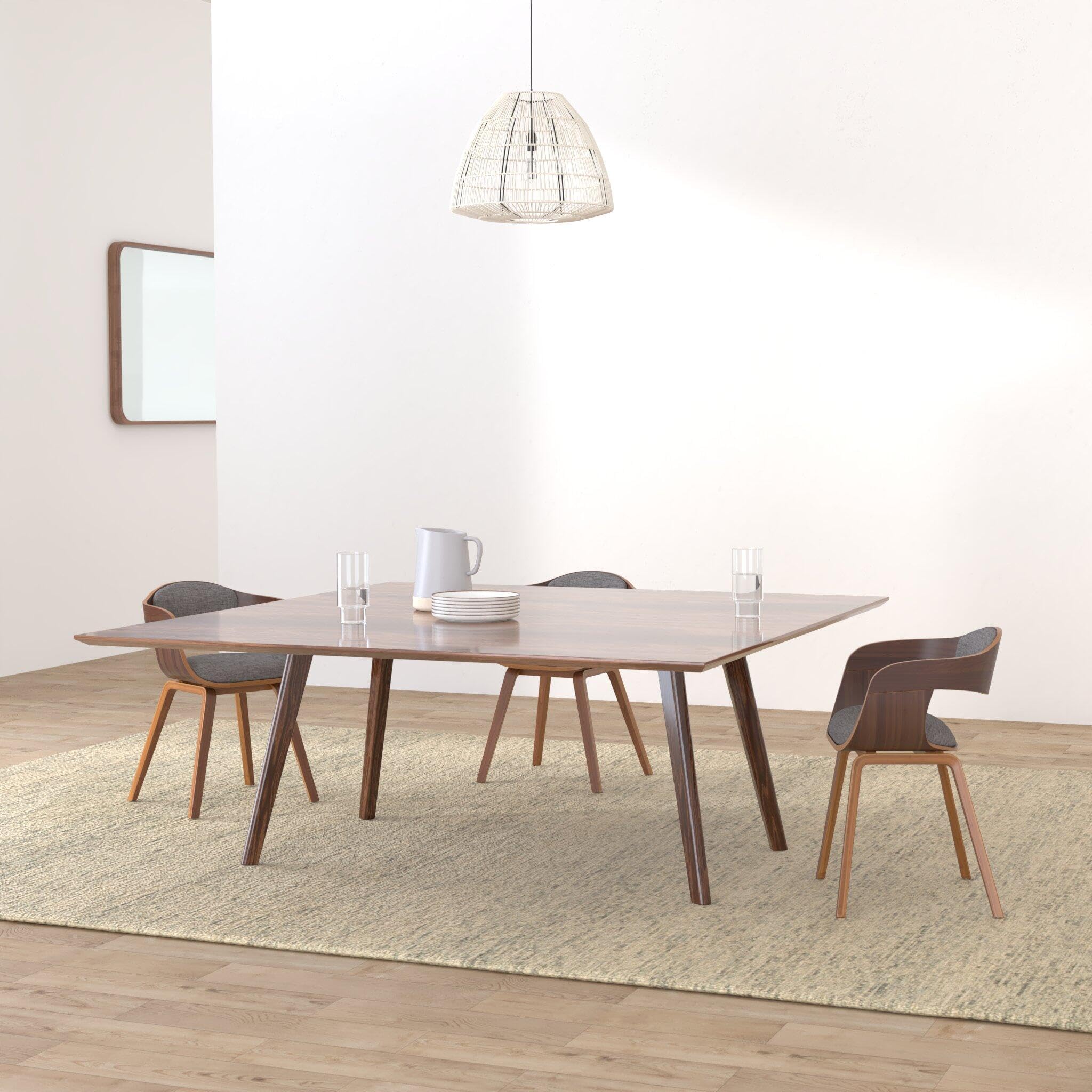 CLP Silla De Visita Kingston En Tela I Silla De Madera con Respaldo Semi-Curvado I Butaca De Salón En Estilo Escandinavo I, Color:Nuez/Gris Claro