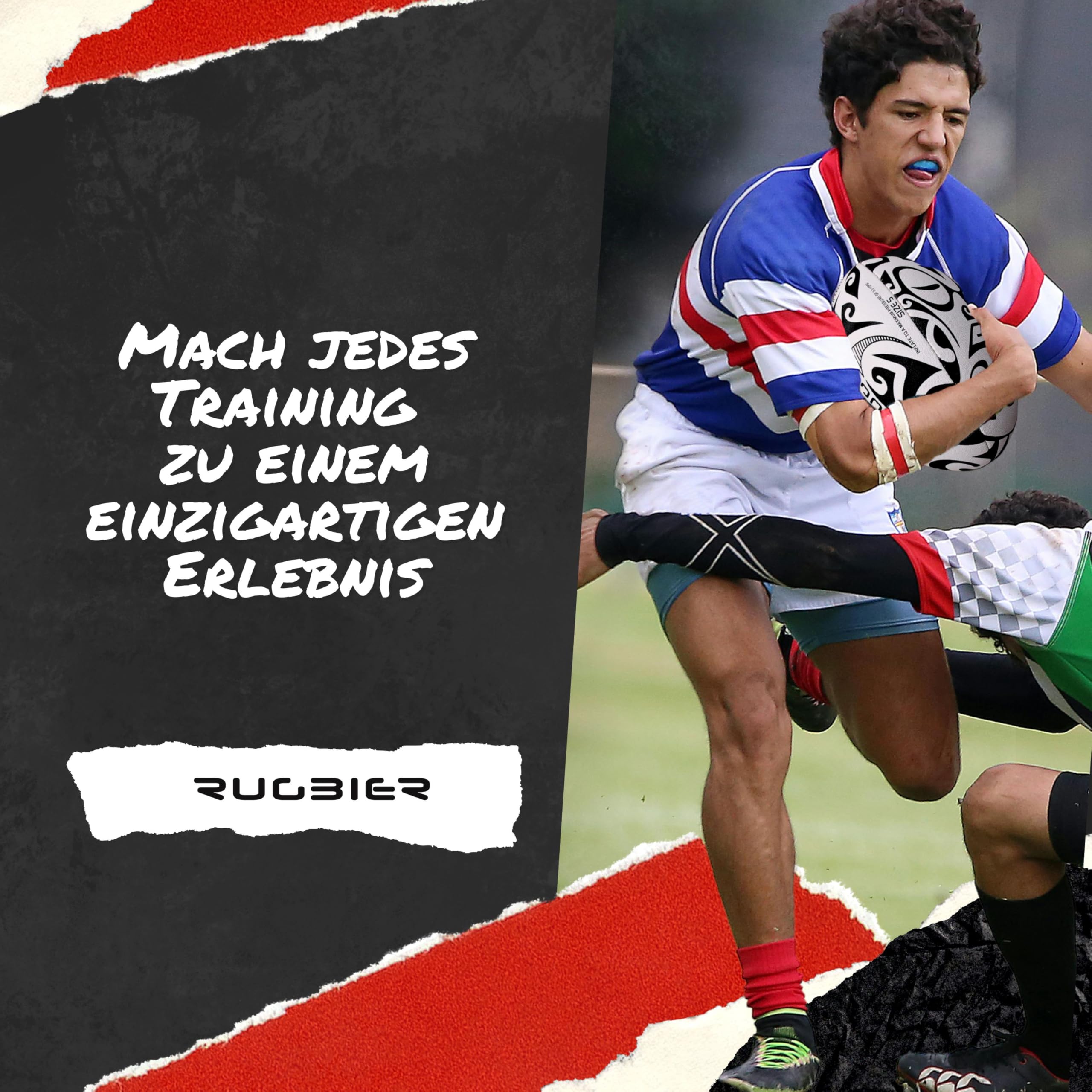 Trainings-Rugbyball Größe 5 – Premiumqualität – Für Training und Spiel – Herrenmannschaften & Seniorenteams – Maori Face