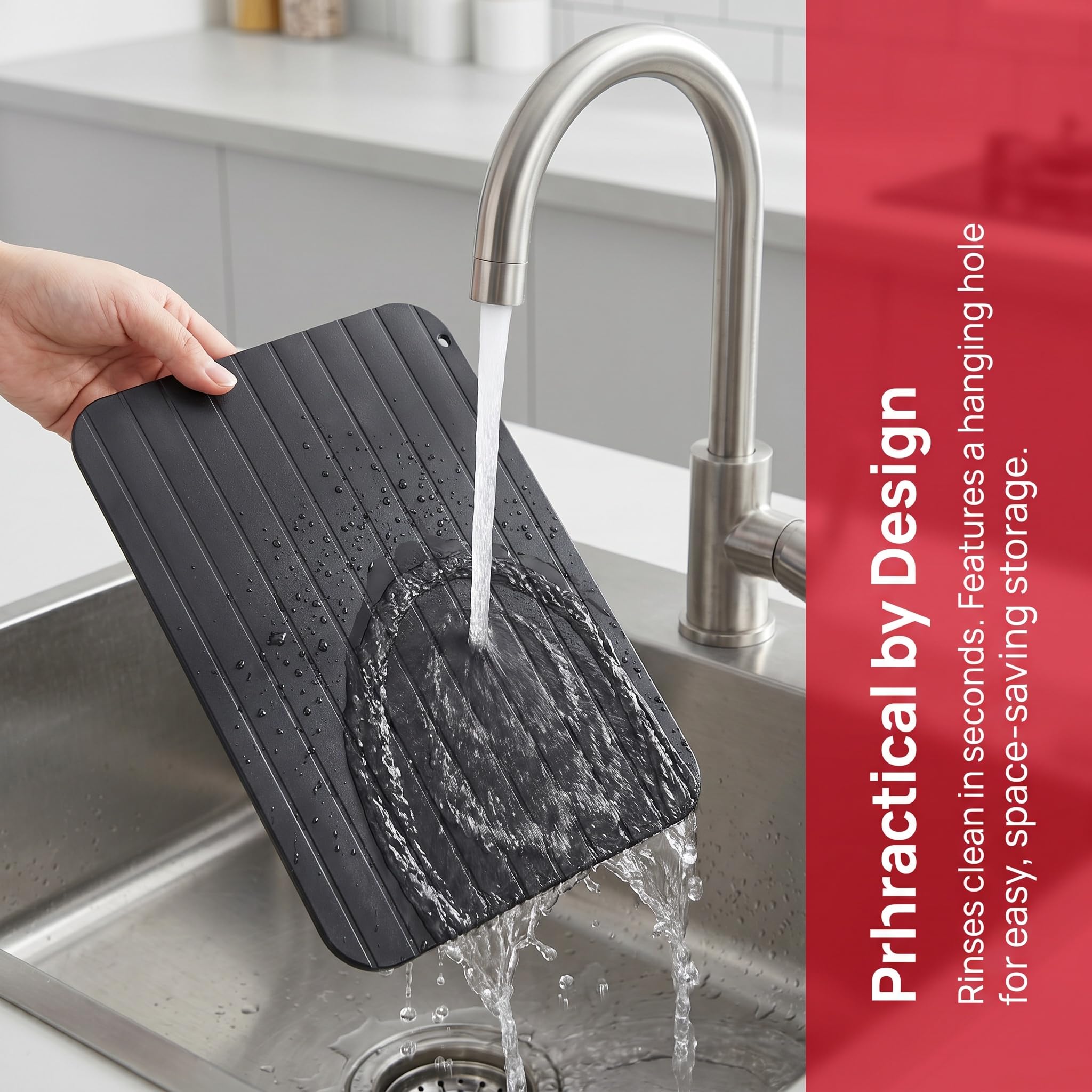 Plateau de Décongélation Rapide en Aluminium pour Viande Poisson Aliments Surgelés 29.5 x 21 x 0.2cm