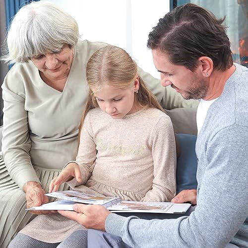 Miniatura 8 de Vienrose Kit de álbum de fotos para álbumes de recortes de bricolaje con bolígrafos, cintas y calcomanías, 60 páginas, tapa dura, 12 x 12 pulgadas,