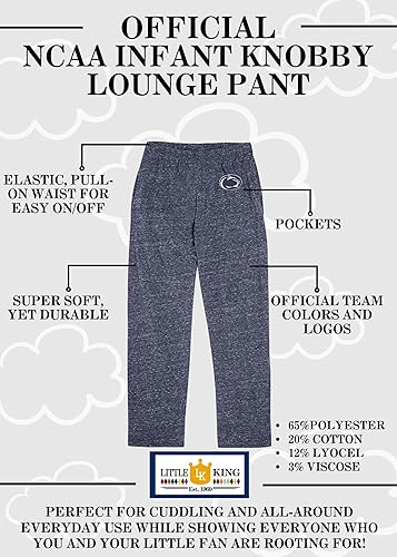 Miniatura 5 de Little King NCAA - Pantalones de descanso suaves para bebés, tallas 6M, 12M, 18M