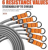 Vista 6 de HPYGN Bandas de Resistencia Pesada, Bandas de Ejercicio de 300LBS para Entrenamiento, Bandas de Fitness con Asas, Bandas de Entrenamiento
