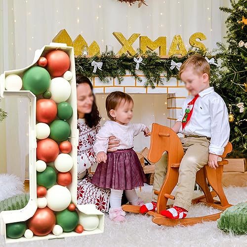 Miniatura 4 de Números de mosaico de 3 pies para globos, marco de globo número 1 para decoración de cumpleaños de 1, 16 y 21 años, kit de números precortados de