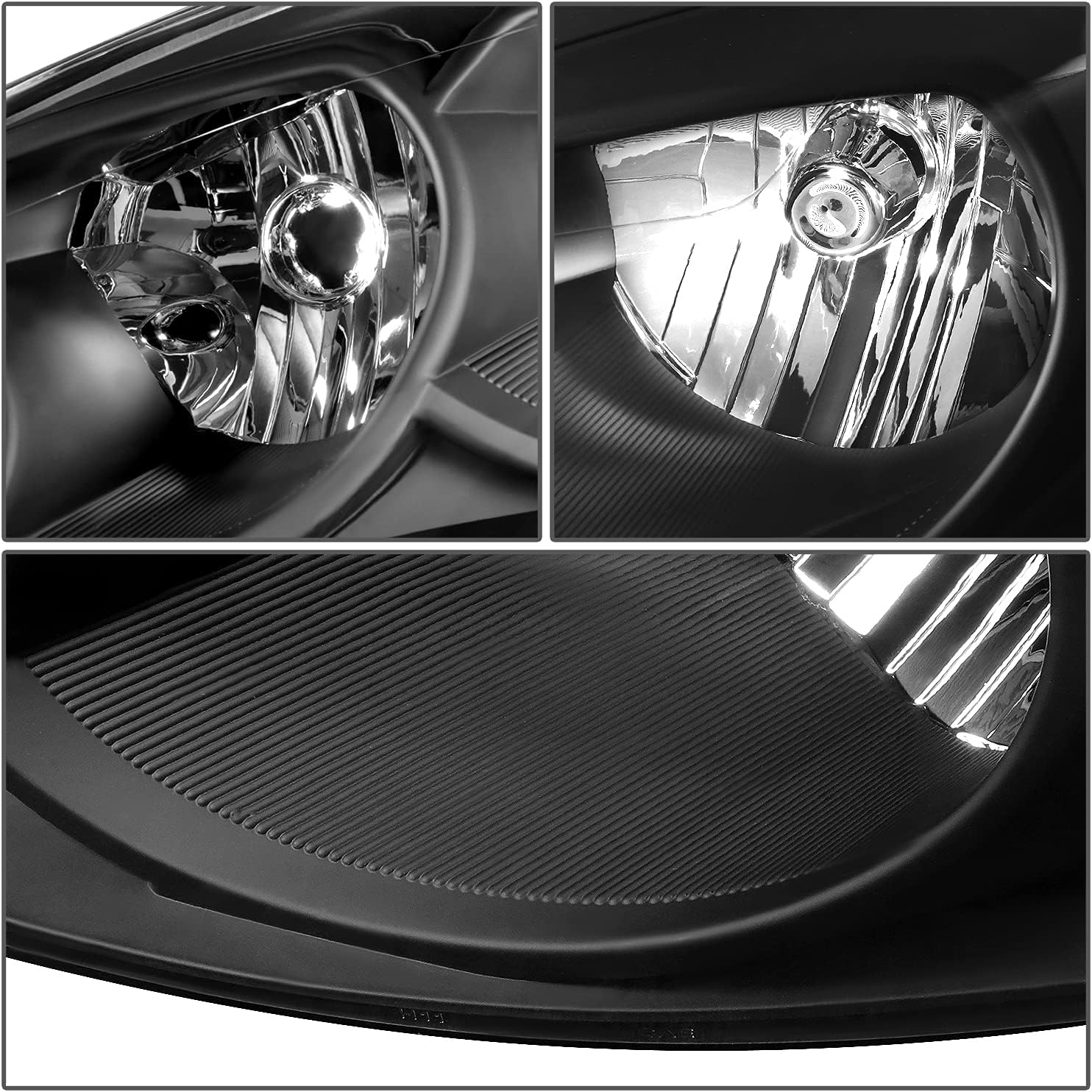 DNA Motoring HL-OH-CI06-BK-CL1 Black Housing Headlights Compatible with 06-13 Impala