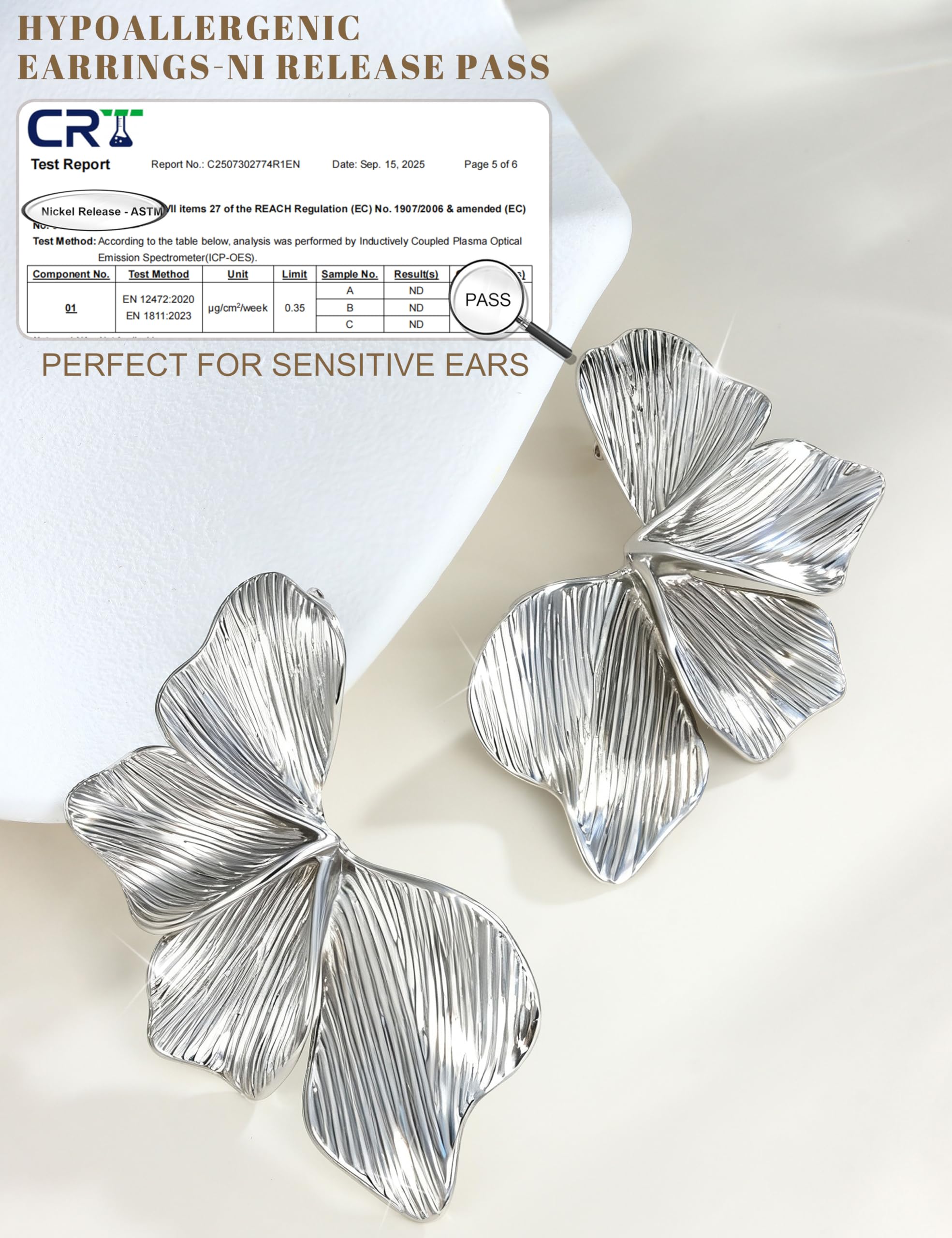 Pendientes de Plata de Ley 925 con Forma de Flor para Mujer
