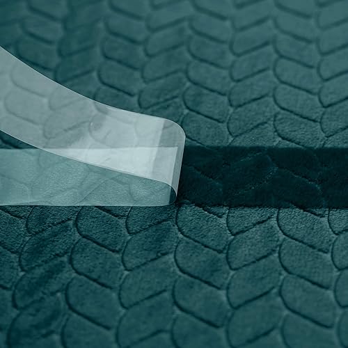 Miniatura 6 de Kingole Manta Sherpa de lujo reversible de doble capa, color azul pavo real, extra cálida, súper suave y acogedora felpa para sofácama, microfibra