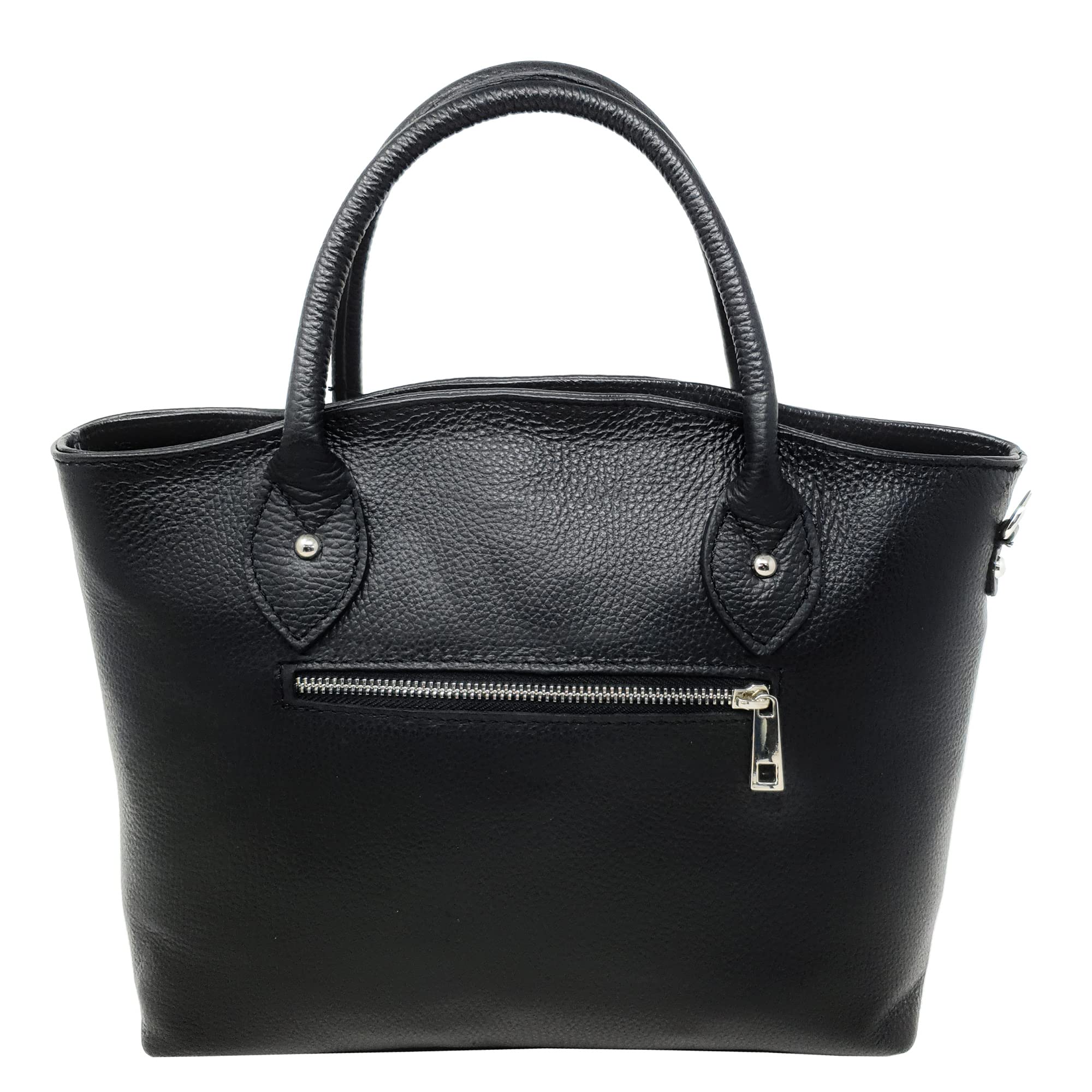 Chicca Borse Handbag Borsa a Mano da Donna in Vera Pelle Made in Italy - 35x28x11 Cm