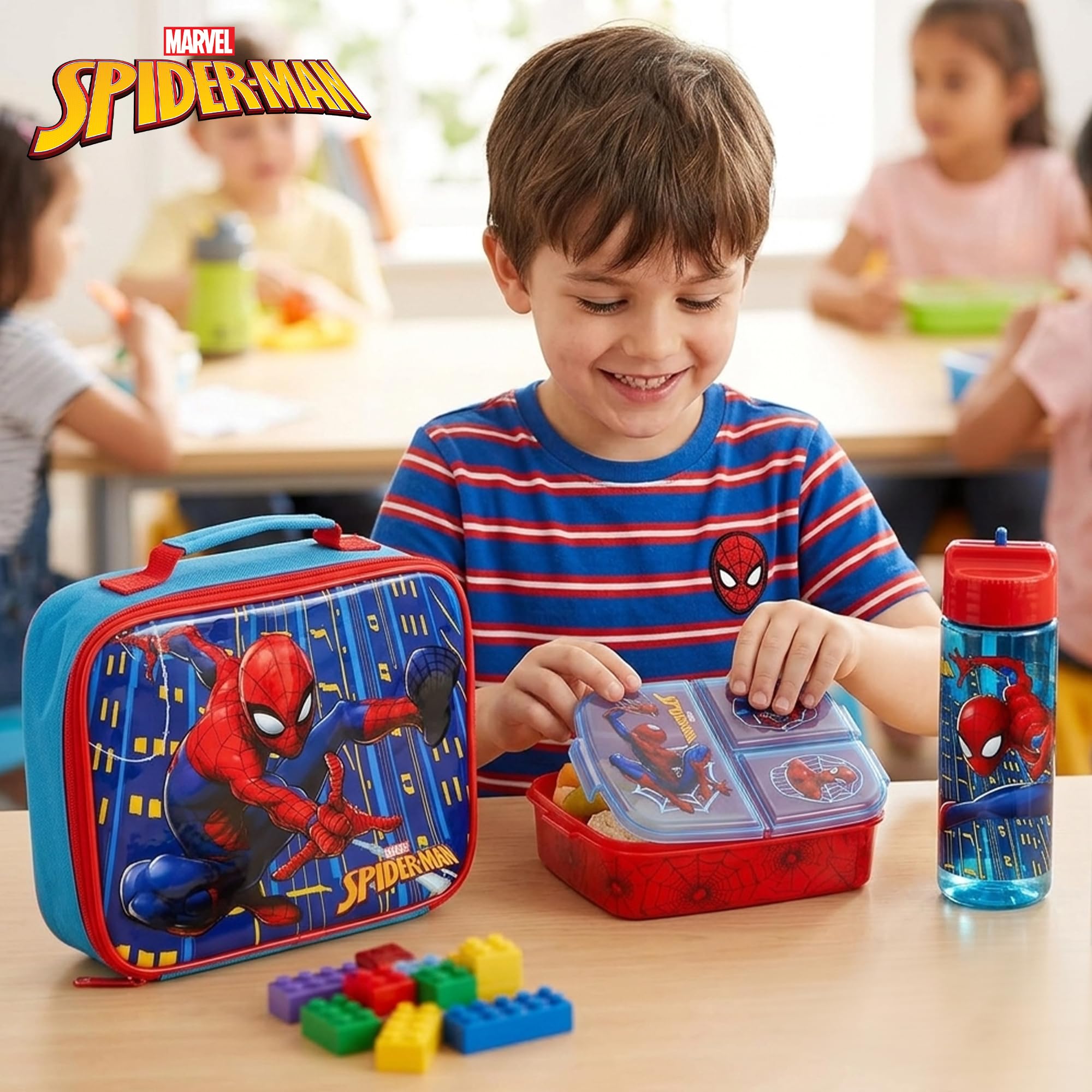 Lunch Bag Set Déjeuner Sonic The Hedgehog - Boîte Repas Bouteille Sans BPA Pot Goûter - Personnages Knuckles Tails Bouteille Eau Sans BPA Enfants