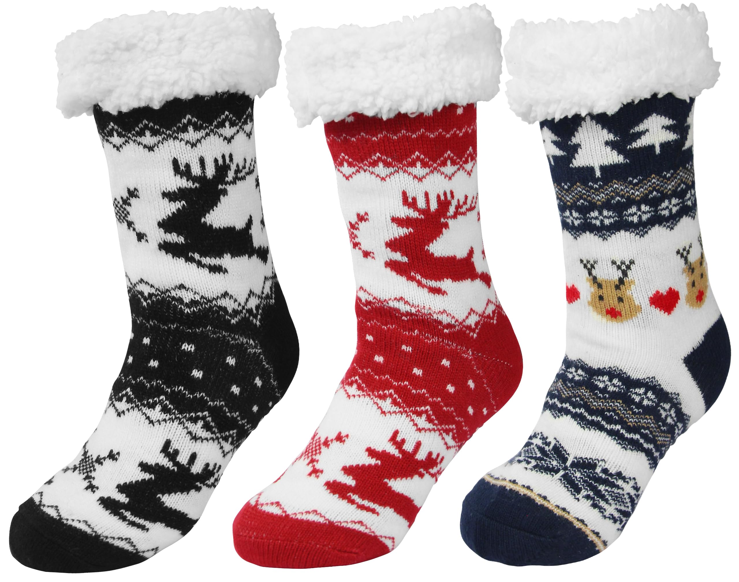 Slipper Socks for Women with Gripper Thick Fuzzy Christmas Gift