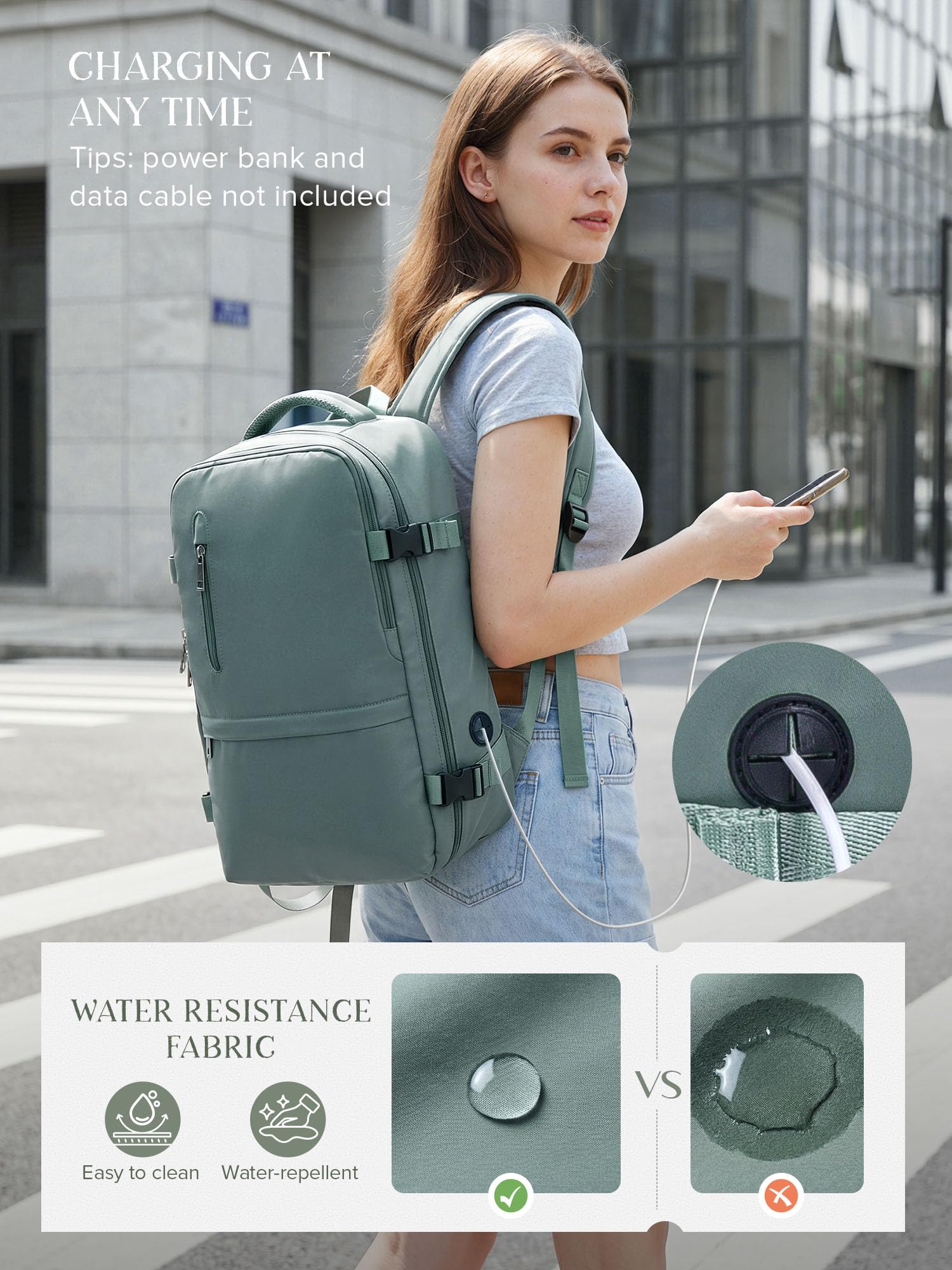 Hayayu Mochila 40x30x20 cm 24l Ryanair Cabina Equipaje de Mano Bolsa Viaje Antirrobo