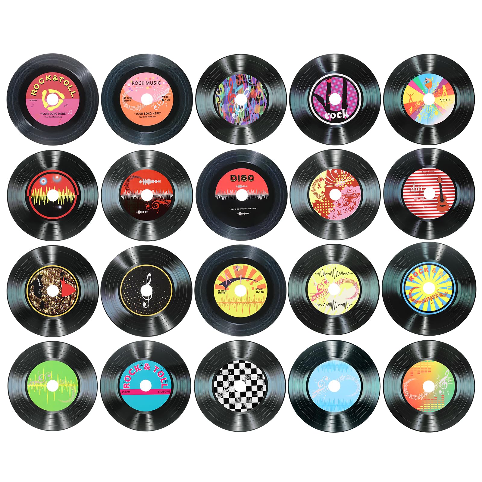 Discos de vinilo decorativos de PVC negro para ambientación retro de CD 7