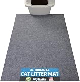 Amazon product image of Drymate Cat Litter Box Mat, Litter Trapping Mat, Light Grey, 29x36 XL | Waterproof, Urine-Proof, Absorbent, Machine Washable, Soft on Paws, Contains Mess, Protects Floors, Kitten Supplies, USA Made