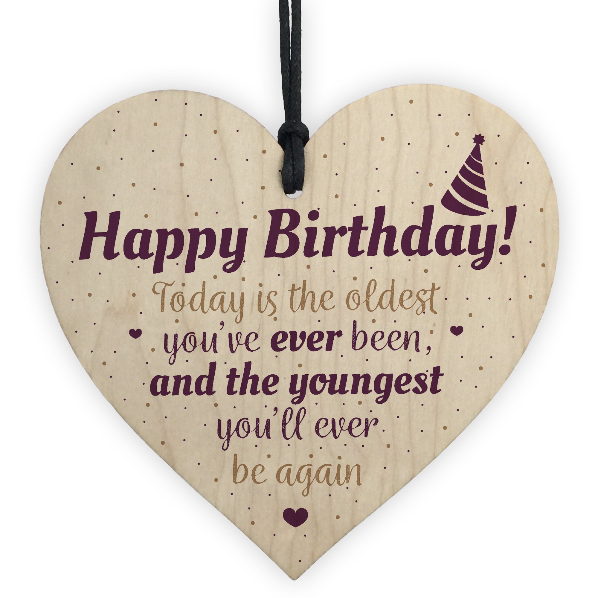 Red Ocean Birthday Gift For Mum Dad Nan Grandad Funny Wooden Heart Thank You Keepsake