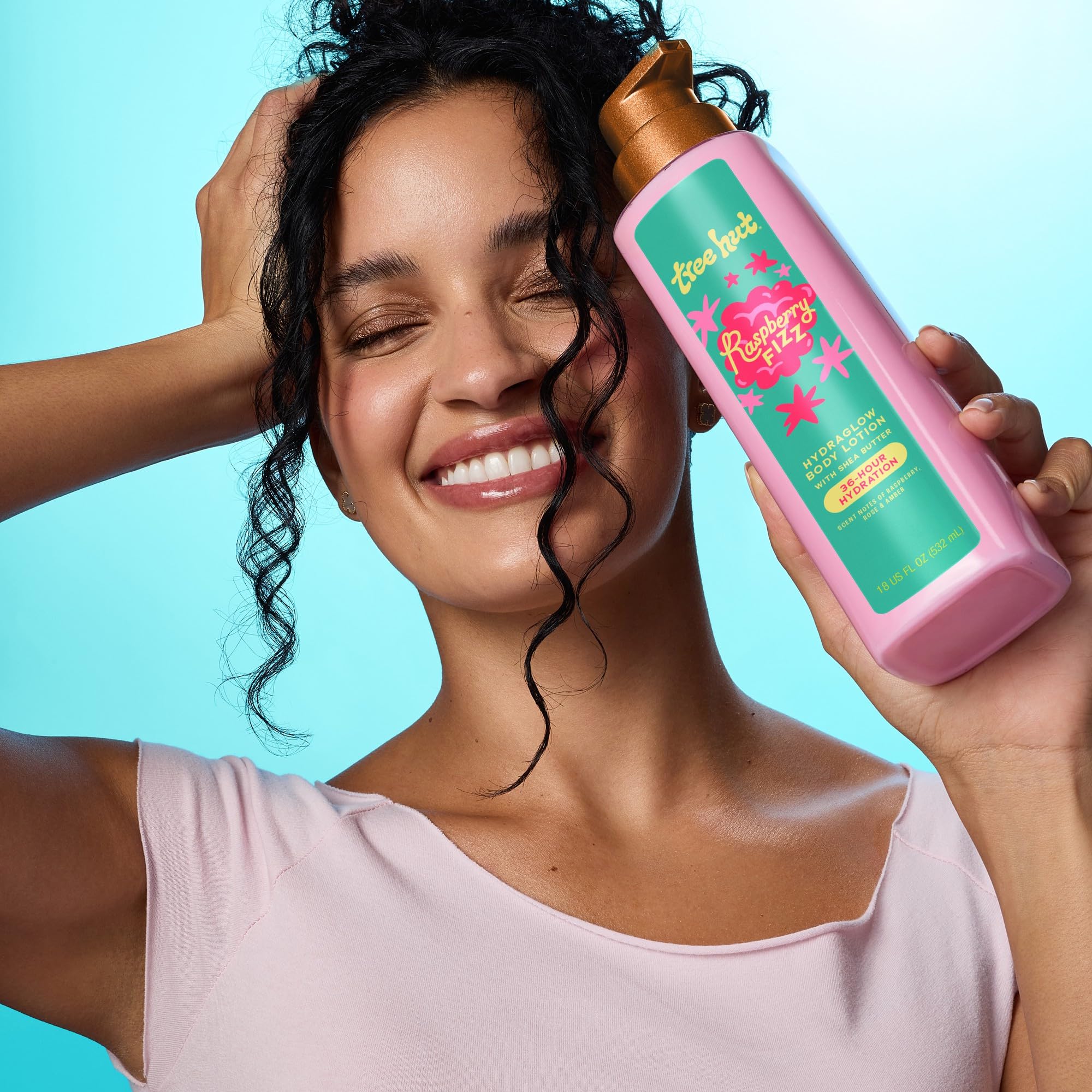 Tree Hut Hydraglow Body Lotion , Mothers Day Gifts, Hydrating & Moisturizing Daily Body Lotion for Soft, Glowing Skin, Lightweight Non-Greasy Formula, 18 fl oz: Raspberry Fizz