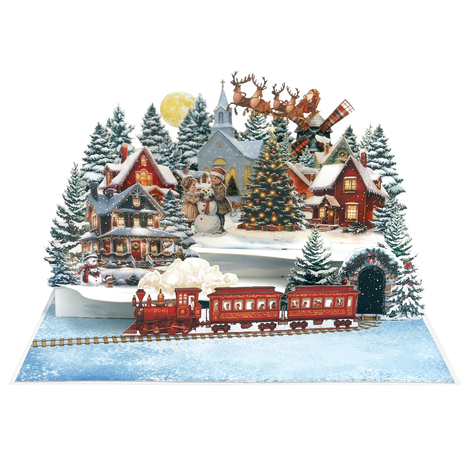 YooxArmor 3D Pop Up Christmas Card with Envelope,Christmas Eve