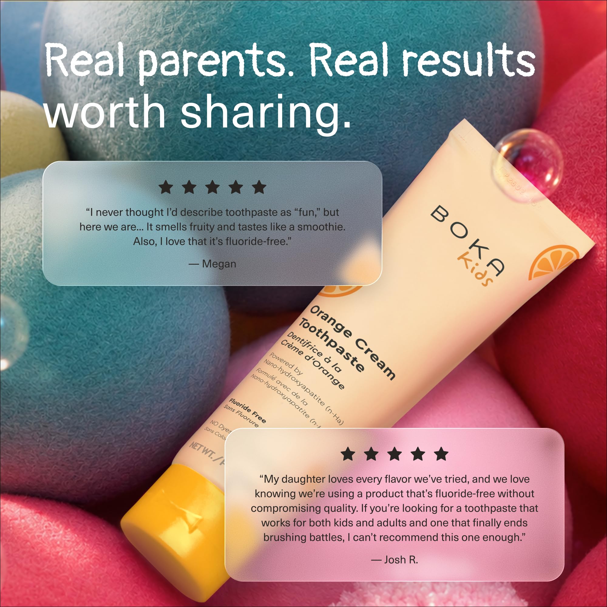 Boka Orange Cream Natural Toothpaste, Nano-Hydroxyapatite for Remineralizing, Sensitivity and Whitening, Fluoride-Free, Dentist Recommended for Kids and Adults, Made in USA, 4oz (Pack of 1)
