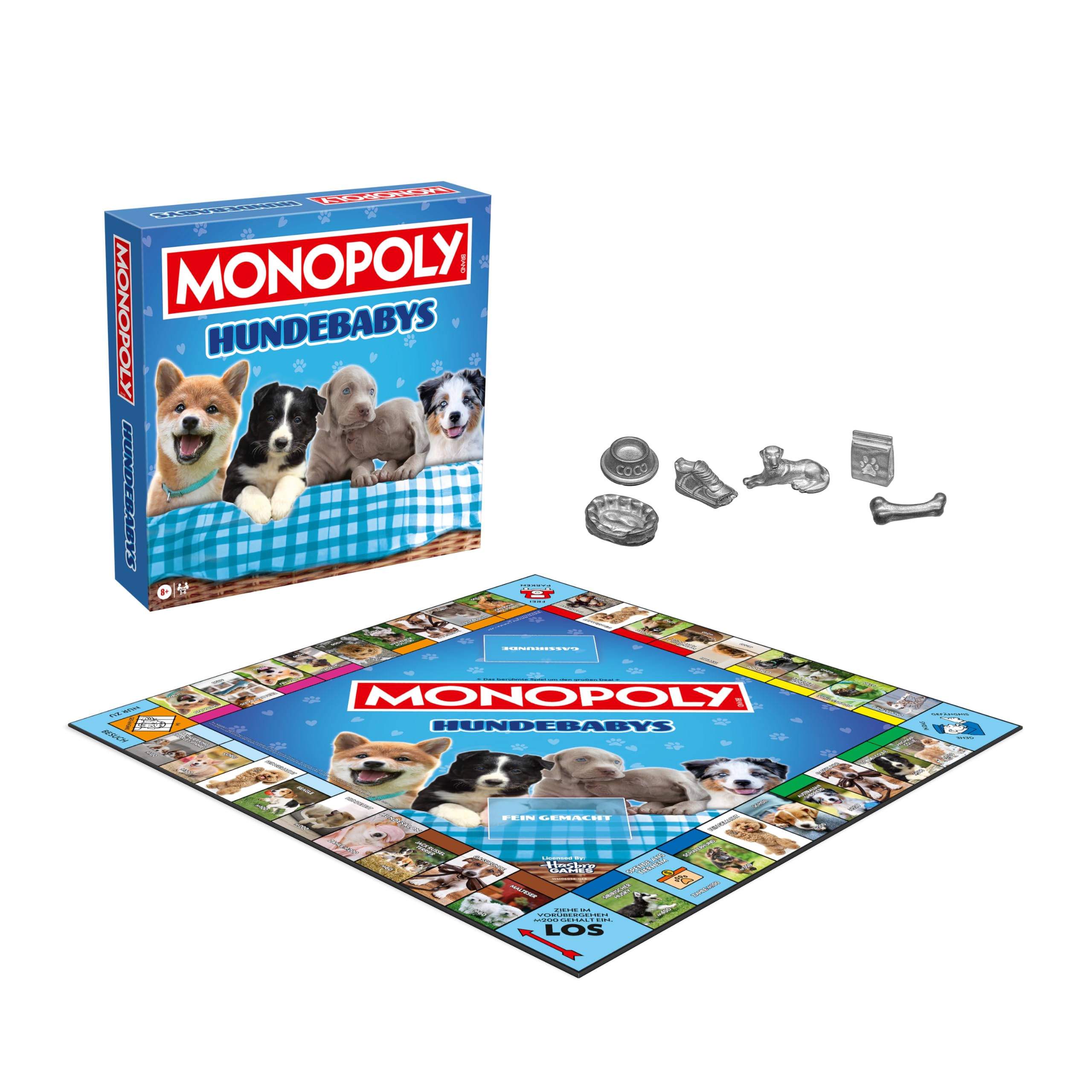 Winning Moves Monopoly Hundebabies Edition Monopoly - Juego para fans de la familia, estrategia, juegos de mesa para perros – 2-6 jugadores a partir de 8 años – alemán