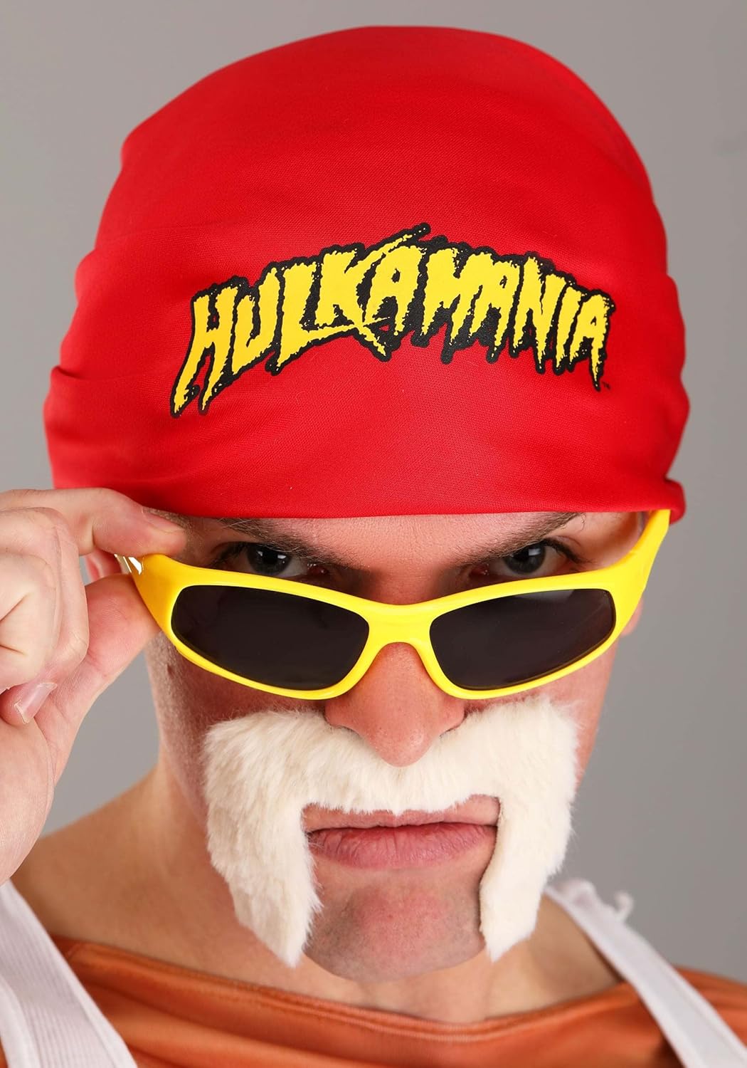 WWE Hulk Hogan Adult Costume Kit | Hulkamania Attire | Headscarf, Mustache & Sunglasses - Image 6