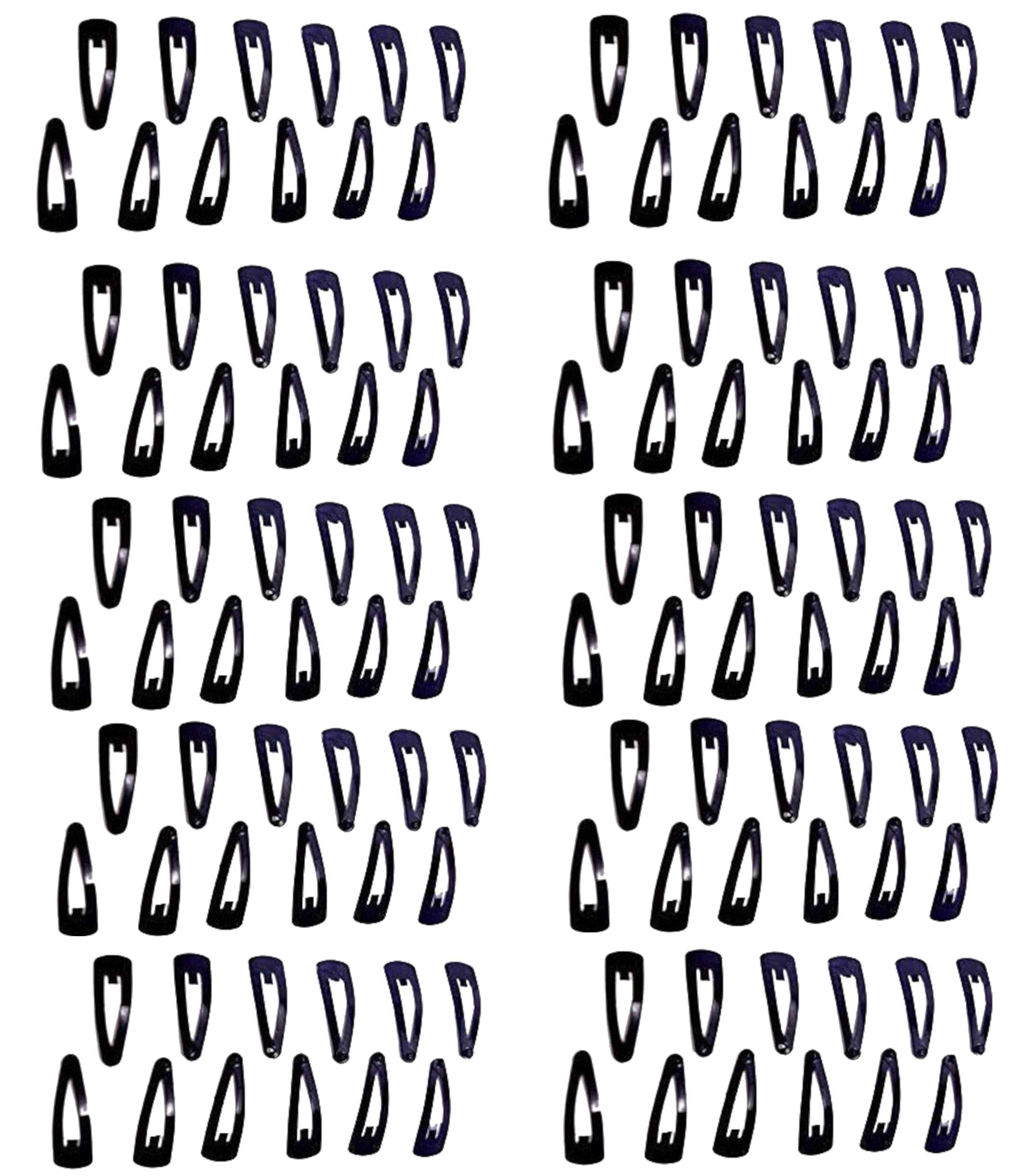 MANODHRUVA Shiny Black Metal Tic Tac Hair Clips for Women (Small Size, 4 cm) - 120 Pieces/60 Pairs